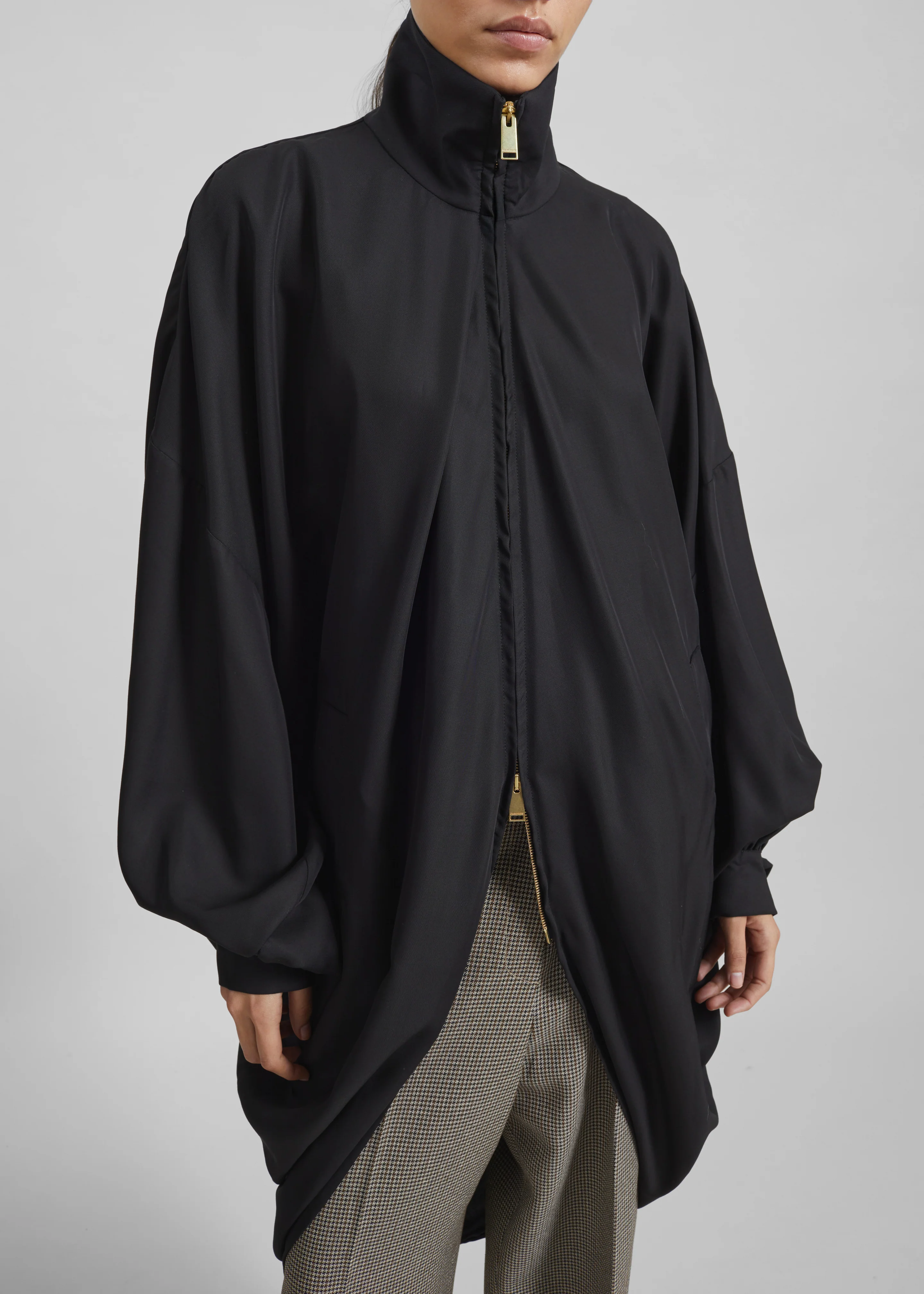 Darkpark Norma Draped Sleeves Bomber Jacket - Black - Image 7