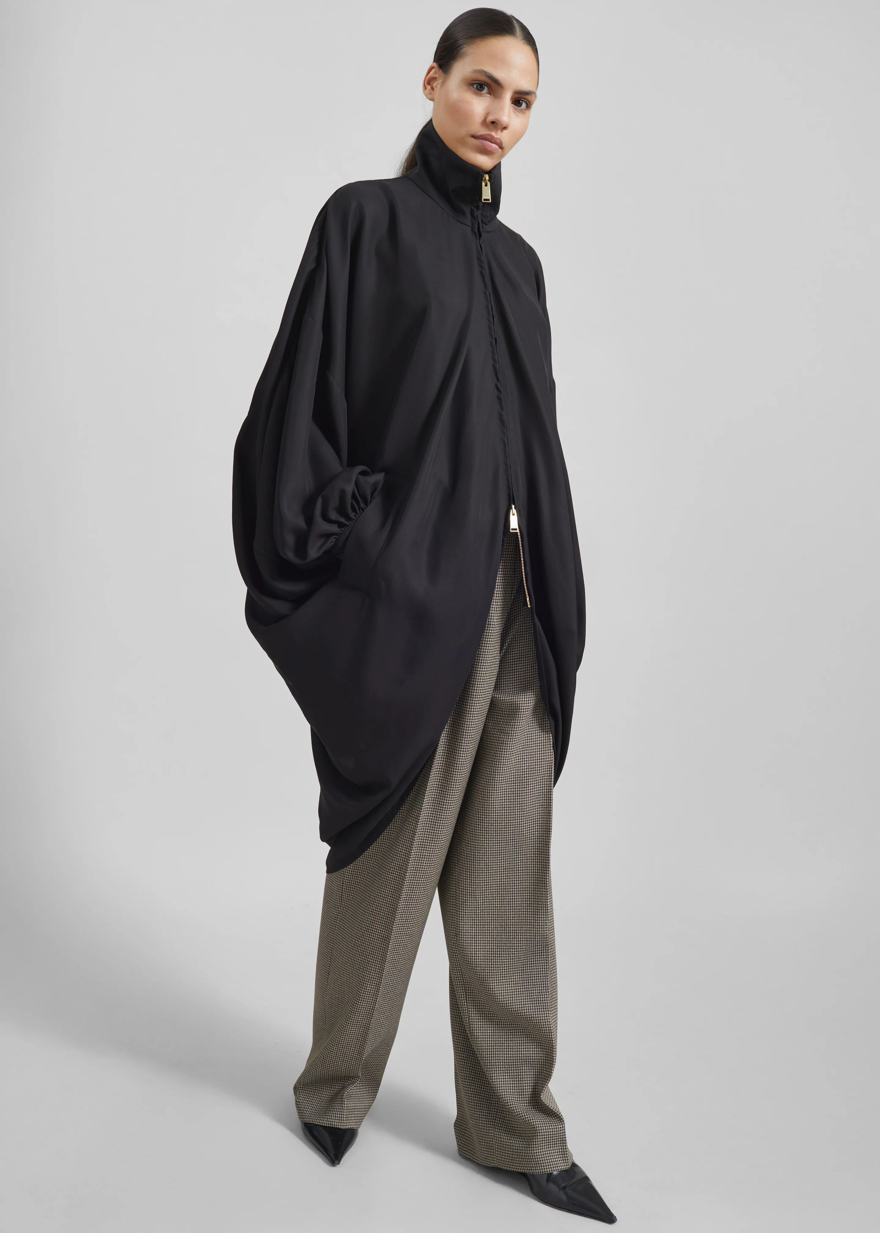 Darkpark Norma Draped Sleeves Bomber Jacket - Black - Image 8
