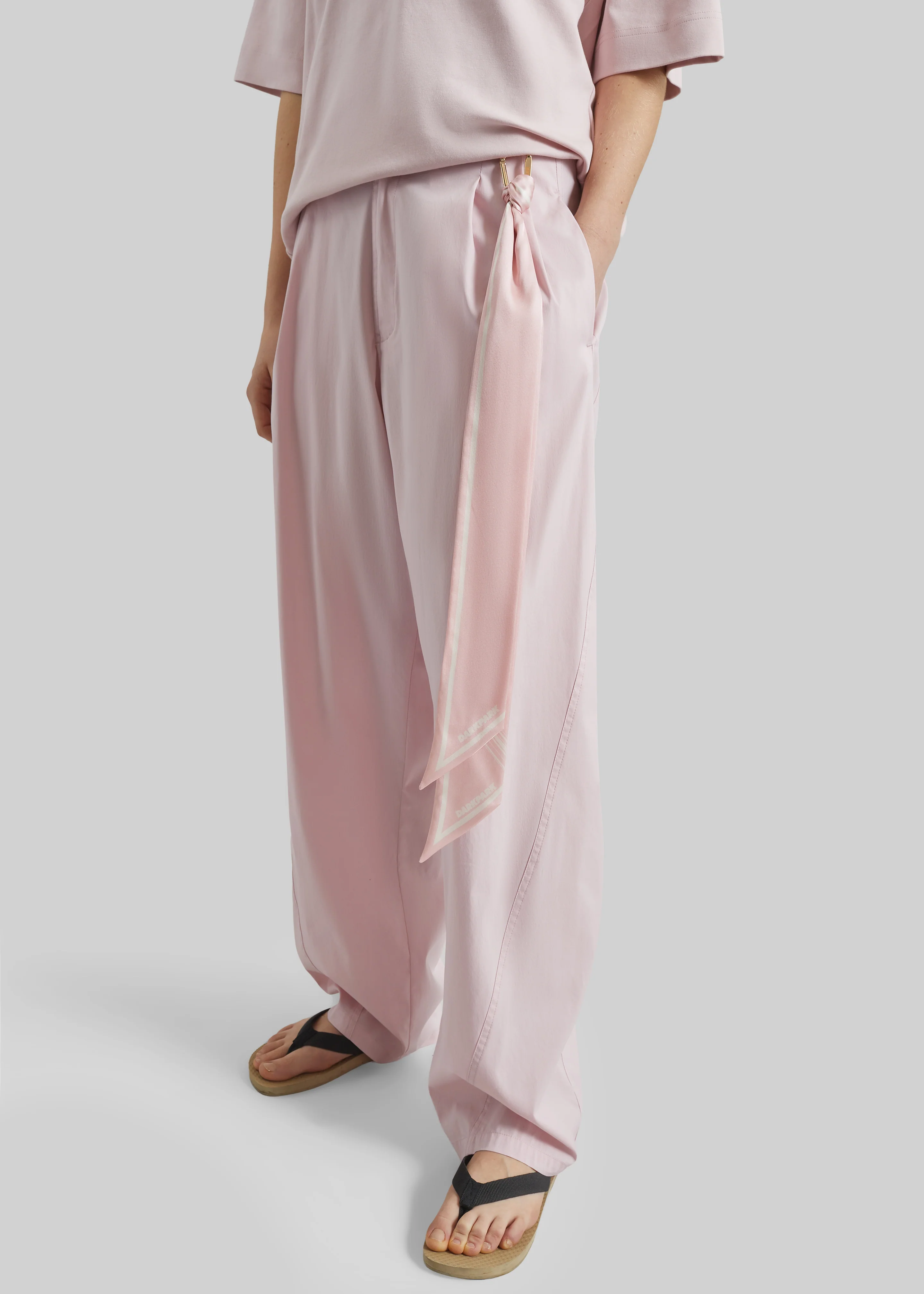 Darkpark Phebe Light Cotton Popeline Wide-Leg Pants - Pink - Image 2