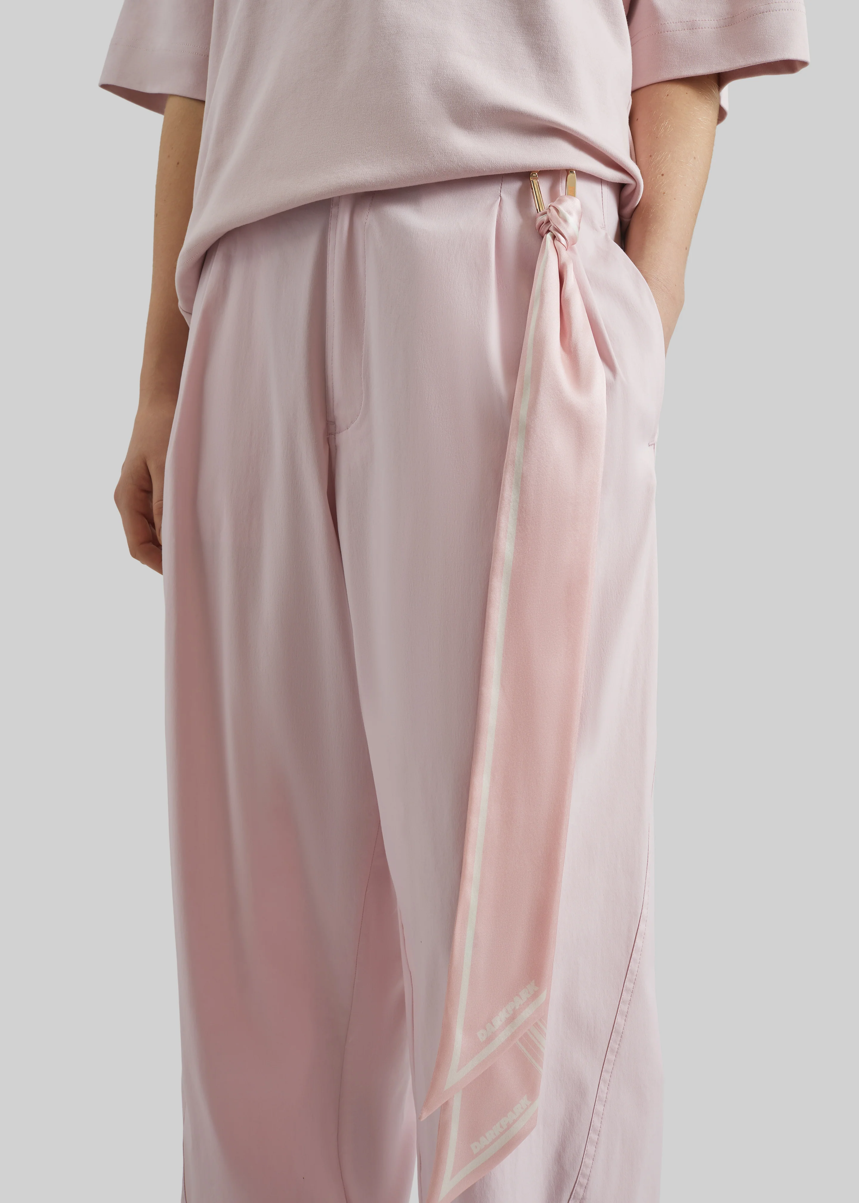 Darkpark Phebe Light Cotton Popeline Wide-Leg Pants - Pink - Image 4