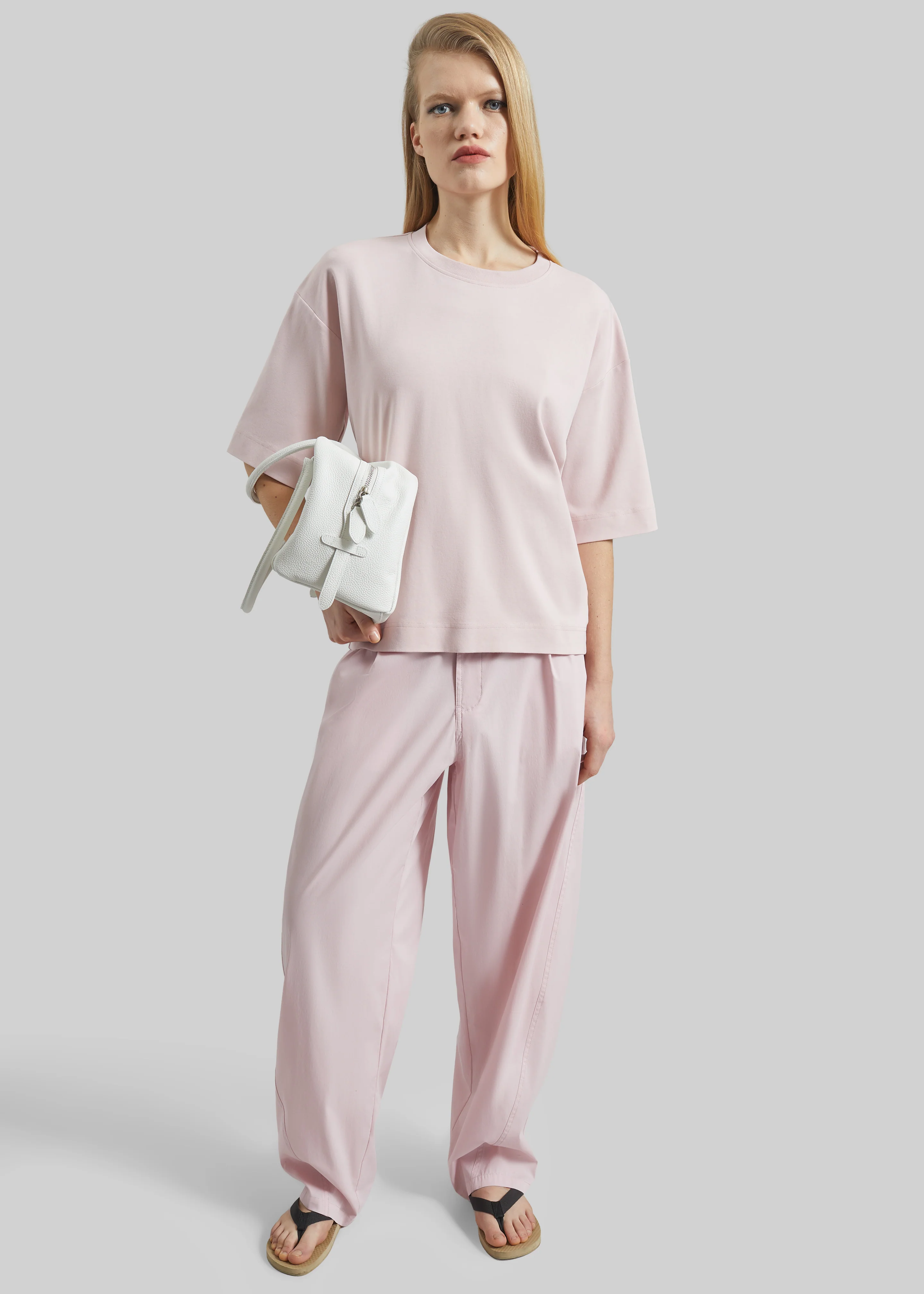 Darkpark Phebe Light Cotton Popeline Wide-Leg Pants - Pink - Image 5