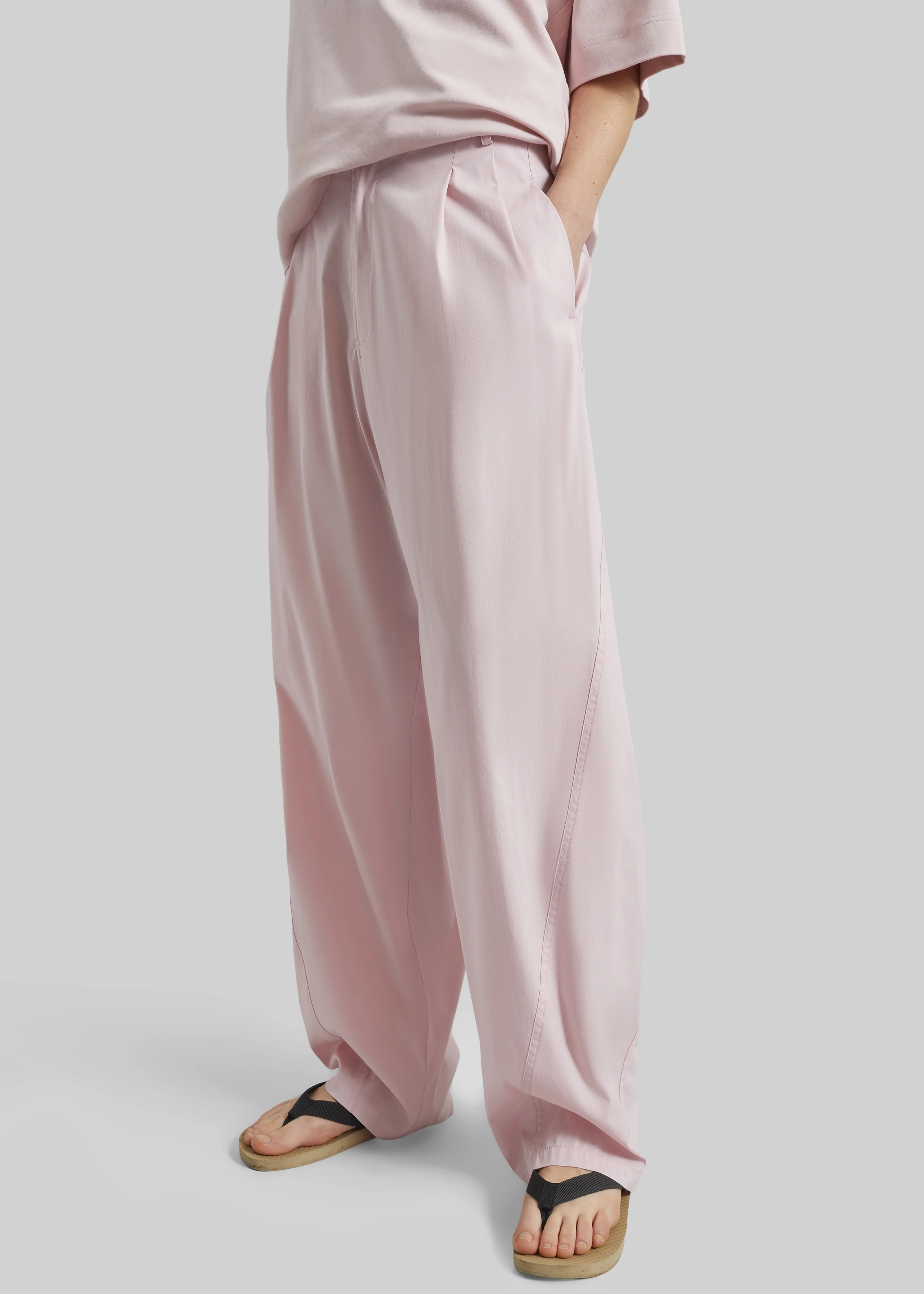 Darkpark Phebe Light Cotton Popeline Wide-Leg Pants - Pink - Image 6