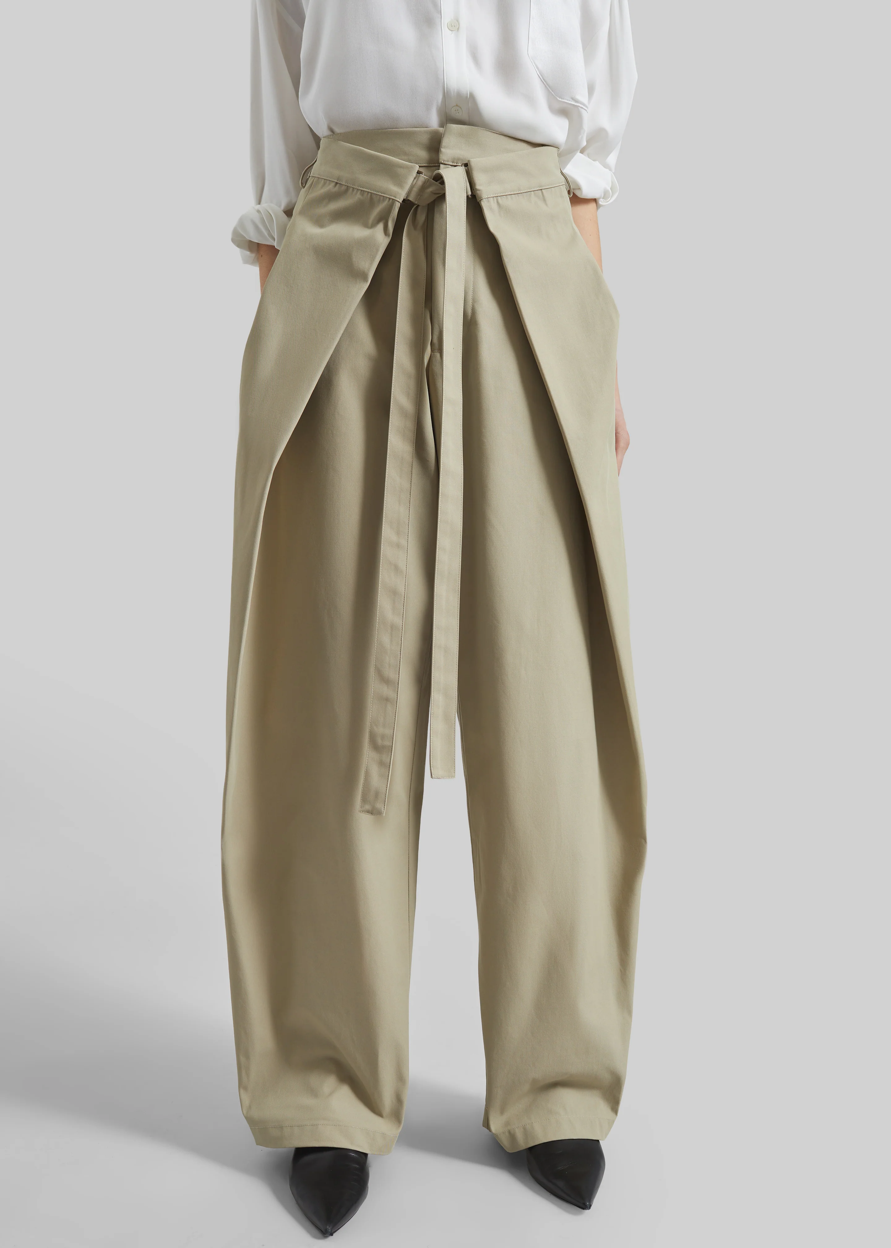 Darkpark Stella Tie-Front Pants - Taupe - Image 2
