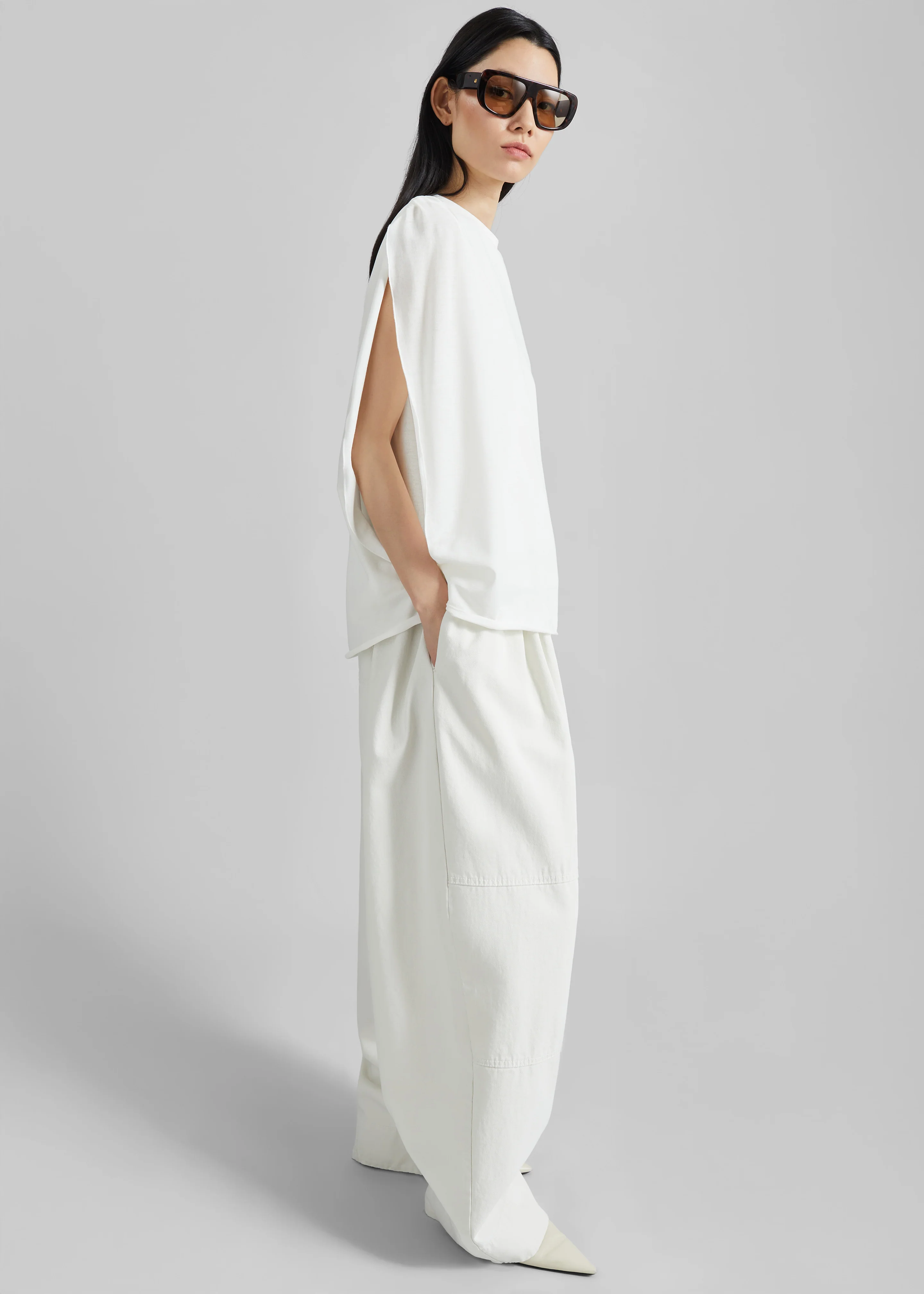 Darkpark Tracy Light Jersey Sleeveless Blouse - White - Image 5