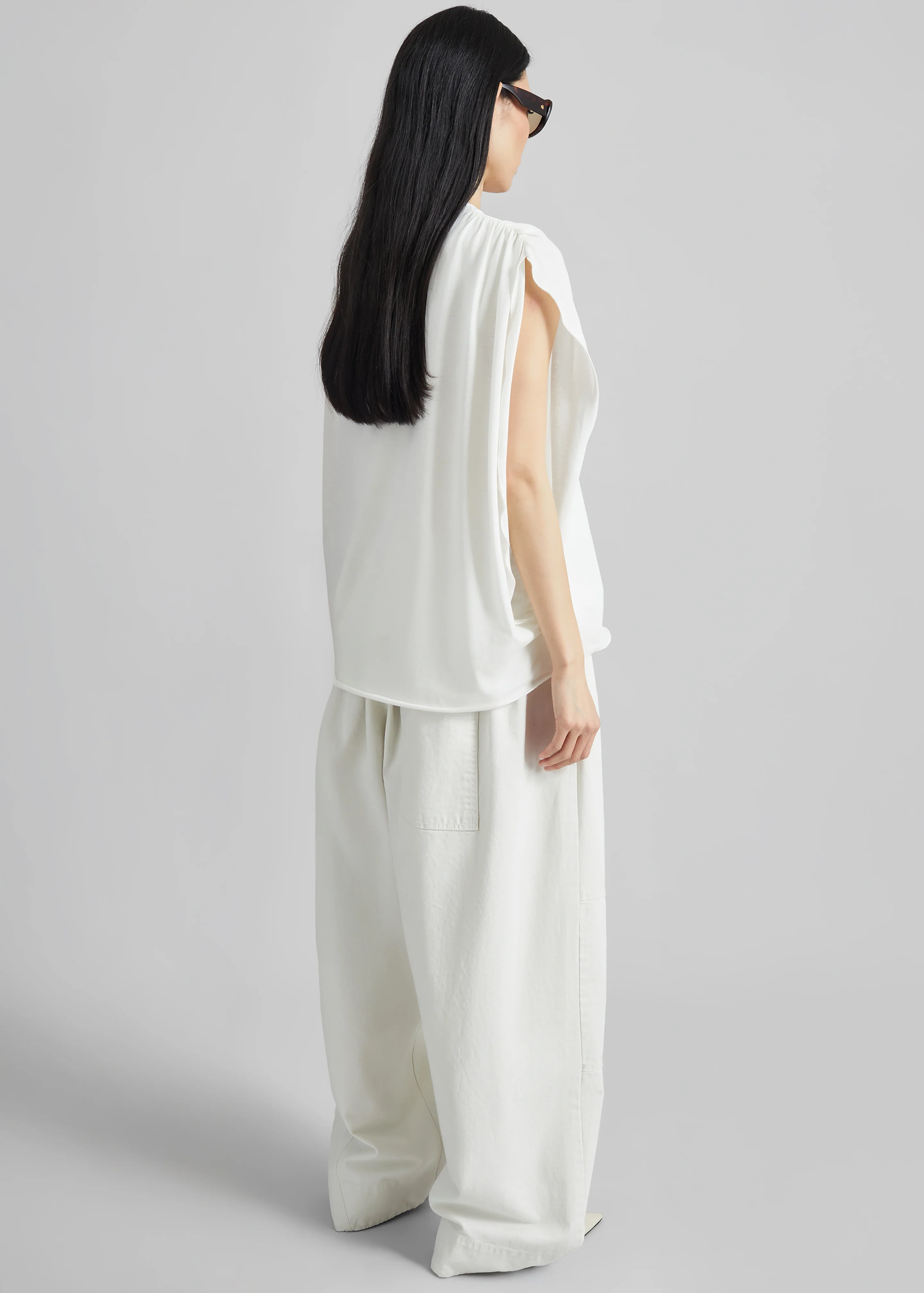 Darkpark Tracy Light Jersey Sleeveless Blouse - White - Image 8