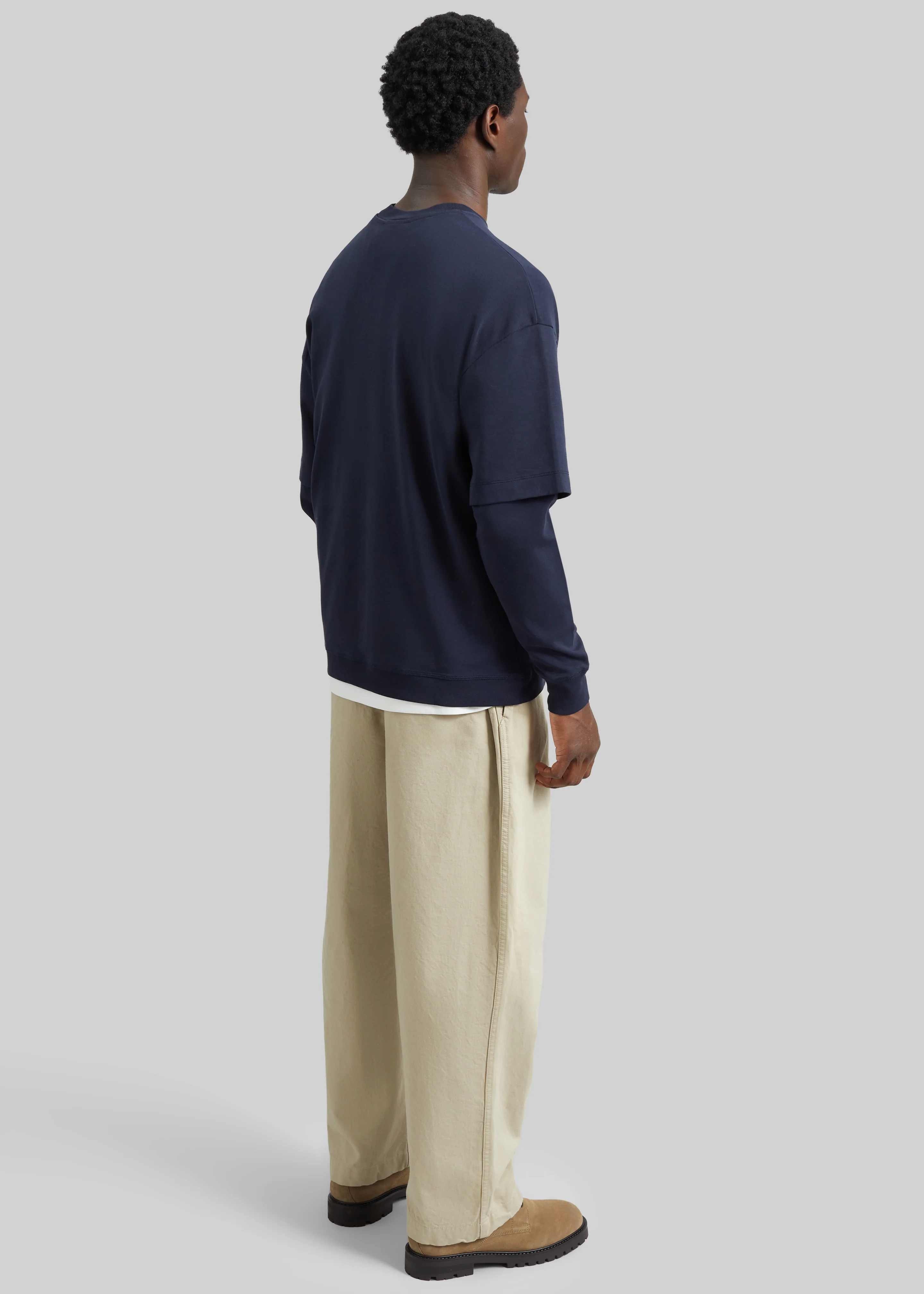 Darkpark Troy Double Sleeve Tee - Blue Navy - Image 7