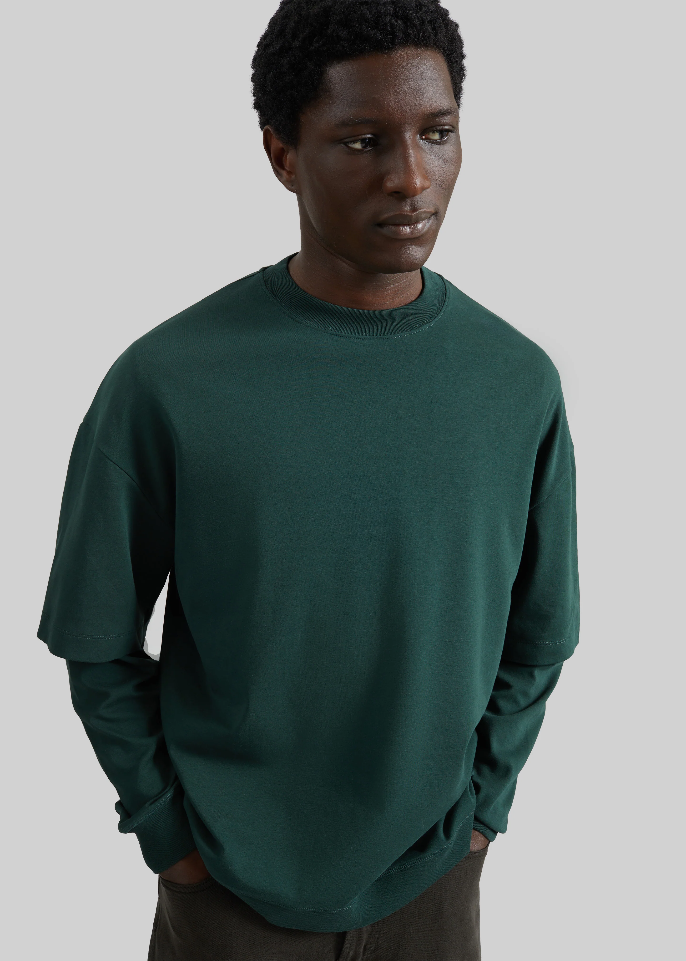 Darkpark Troy Double Sleeve Tee - Forest Green - Image 4