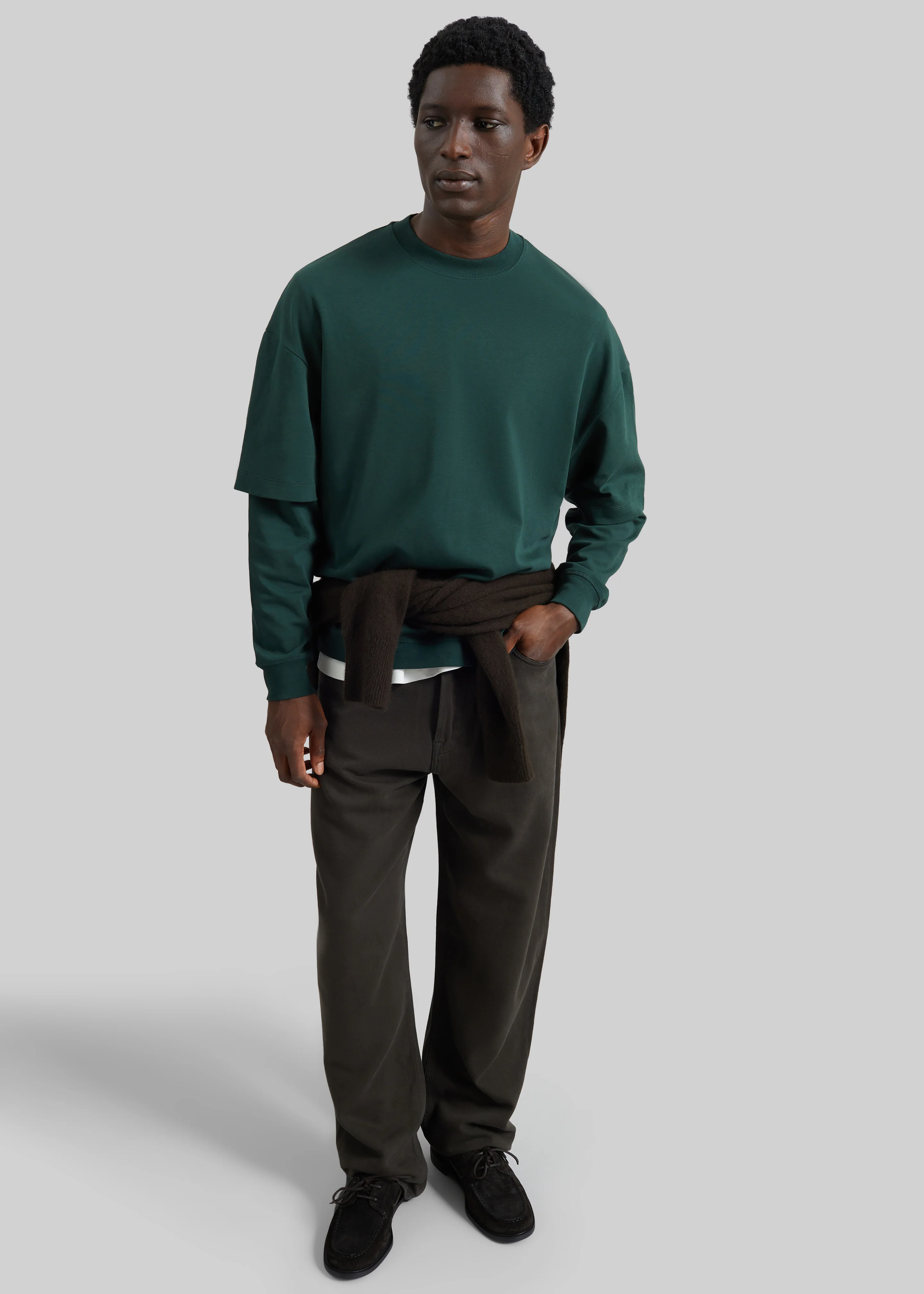 Darkpark Troy Double Sleeve Tee - Forest Green - Image 6