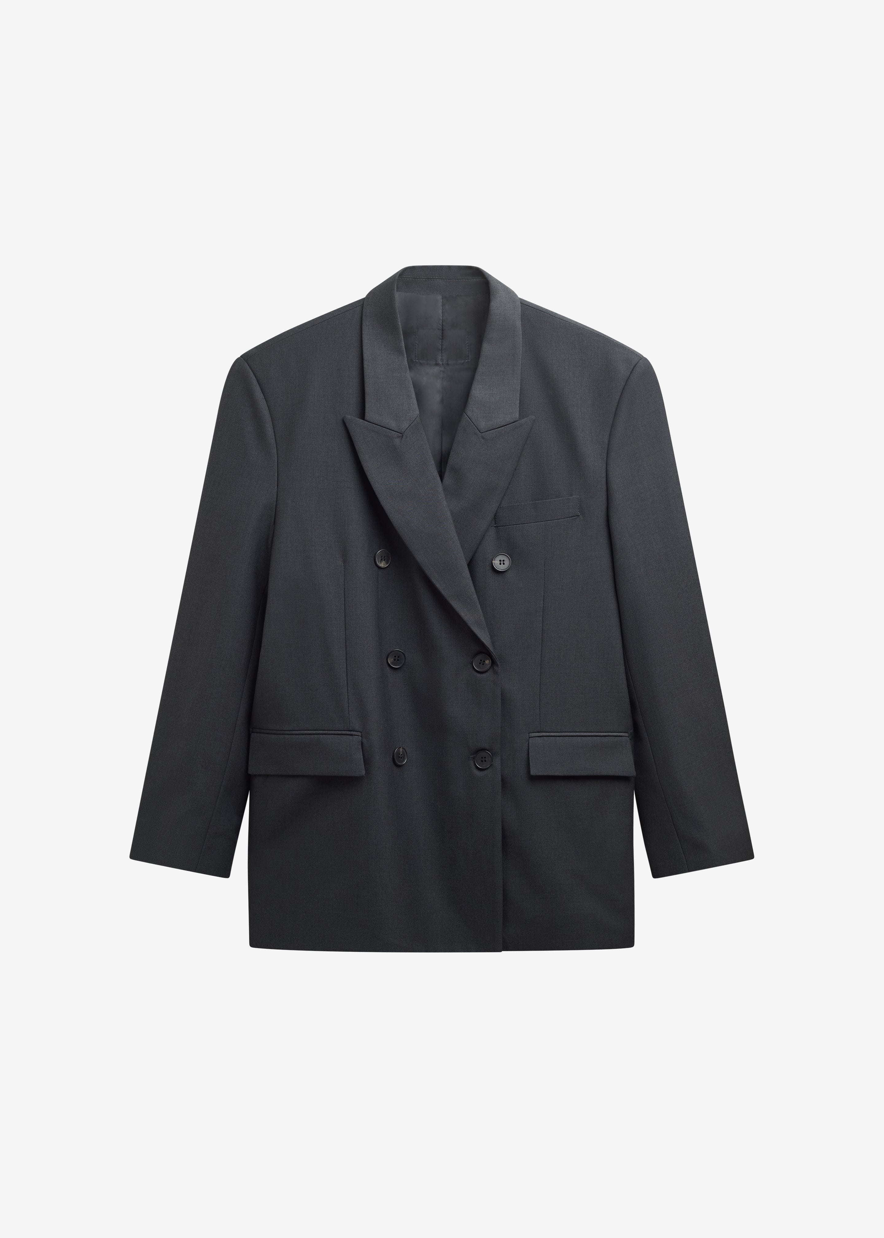 Daroca Double-Breasted Blazer - Charcoal - Image 10