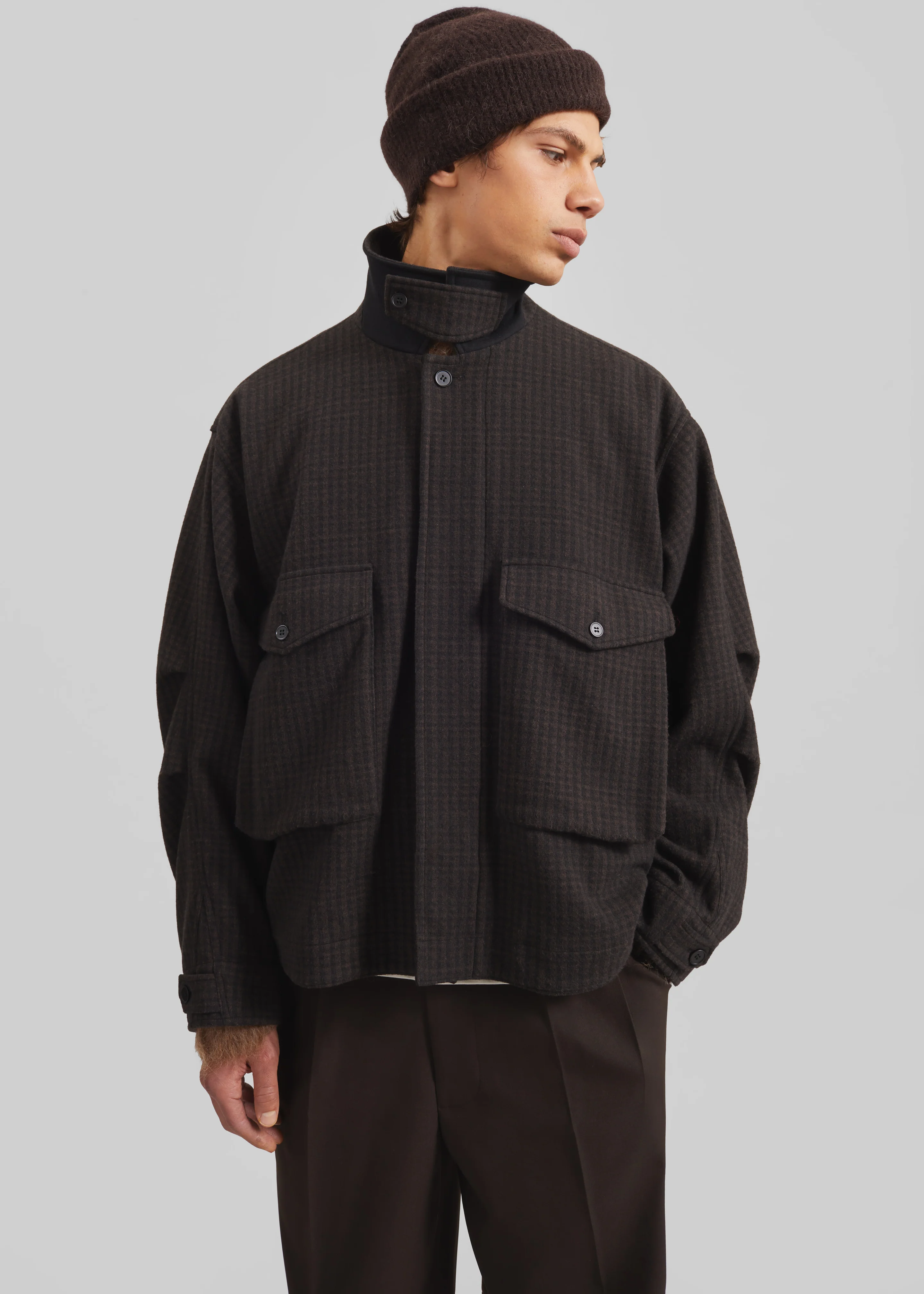 Dashiell Boxy Jacket - Black/Brown - Image 5