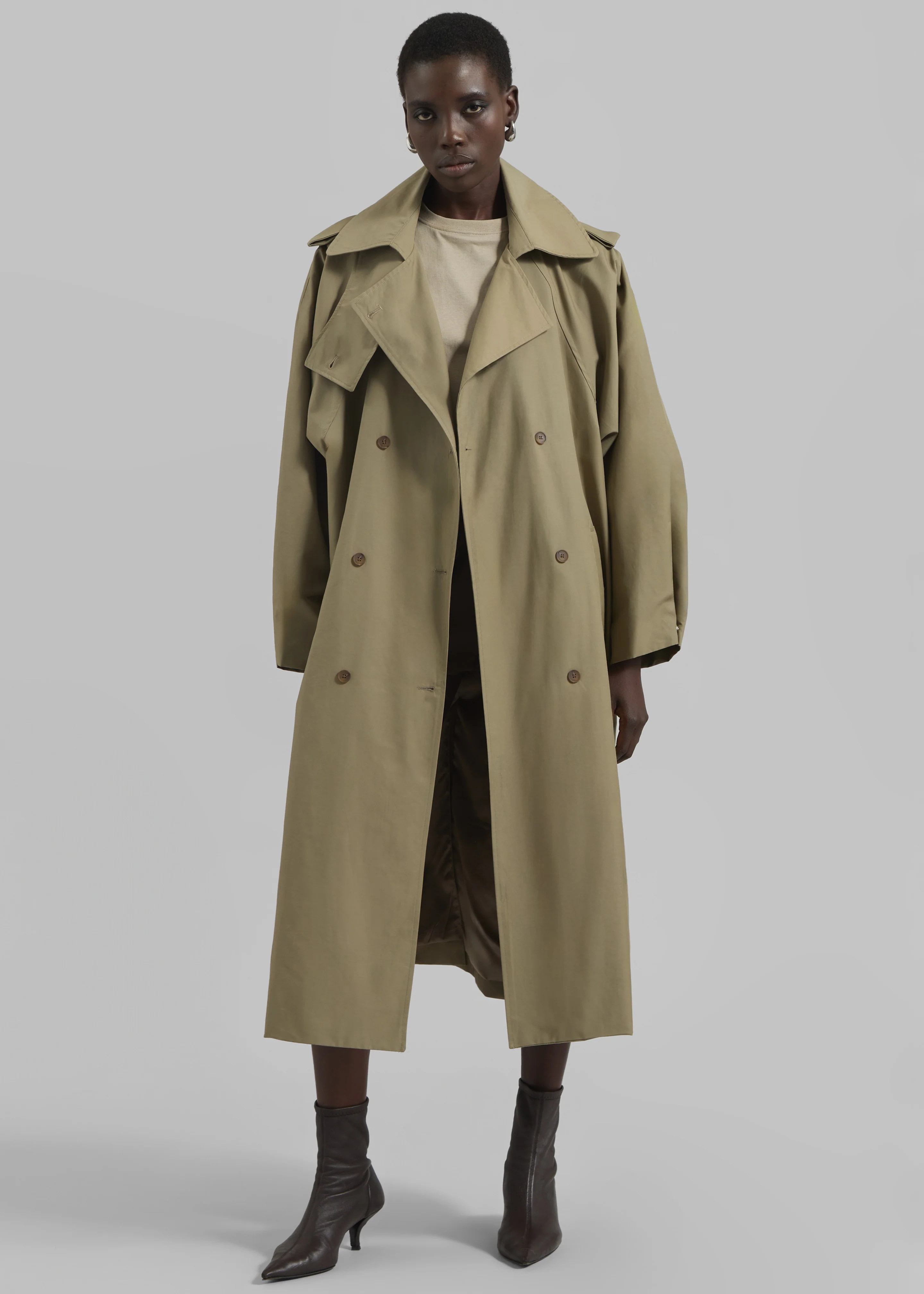 Davos Trench Coat - Pale Olive - Image 5