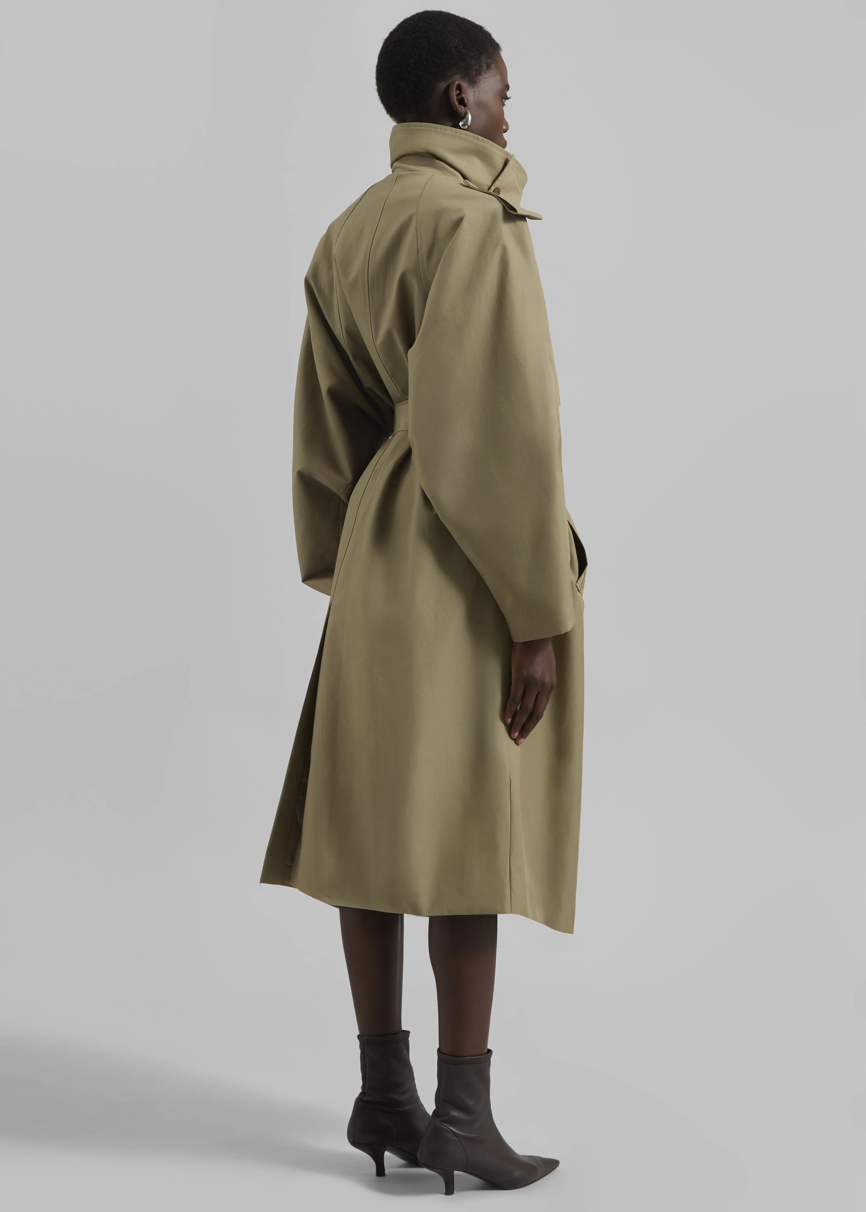 Davos Trench Coat - Pale Olive - Image 7