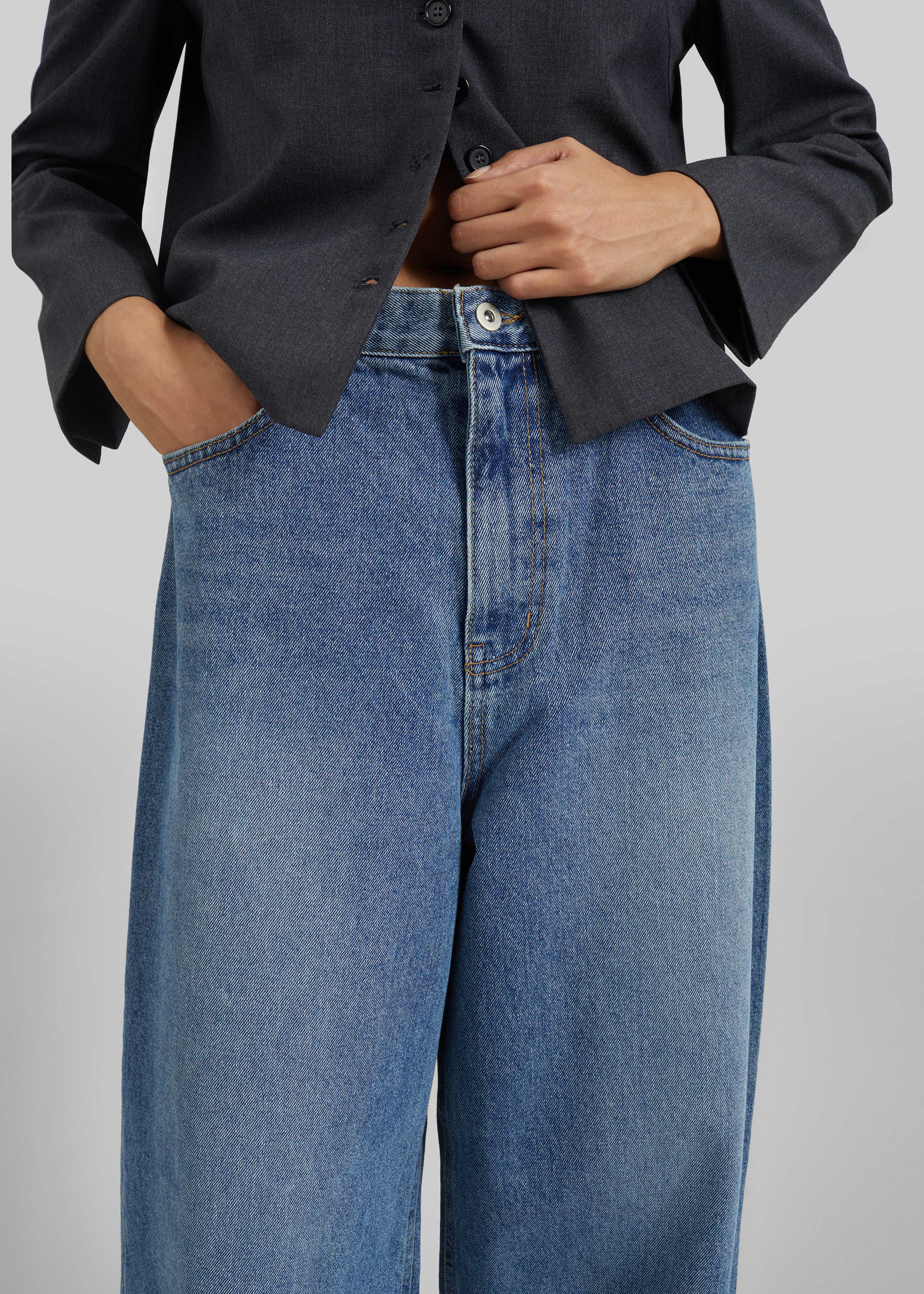 Dawson Wide Leg Jeans - Medium Wash - Image 6