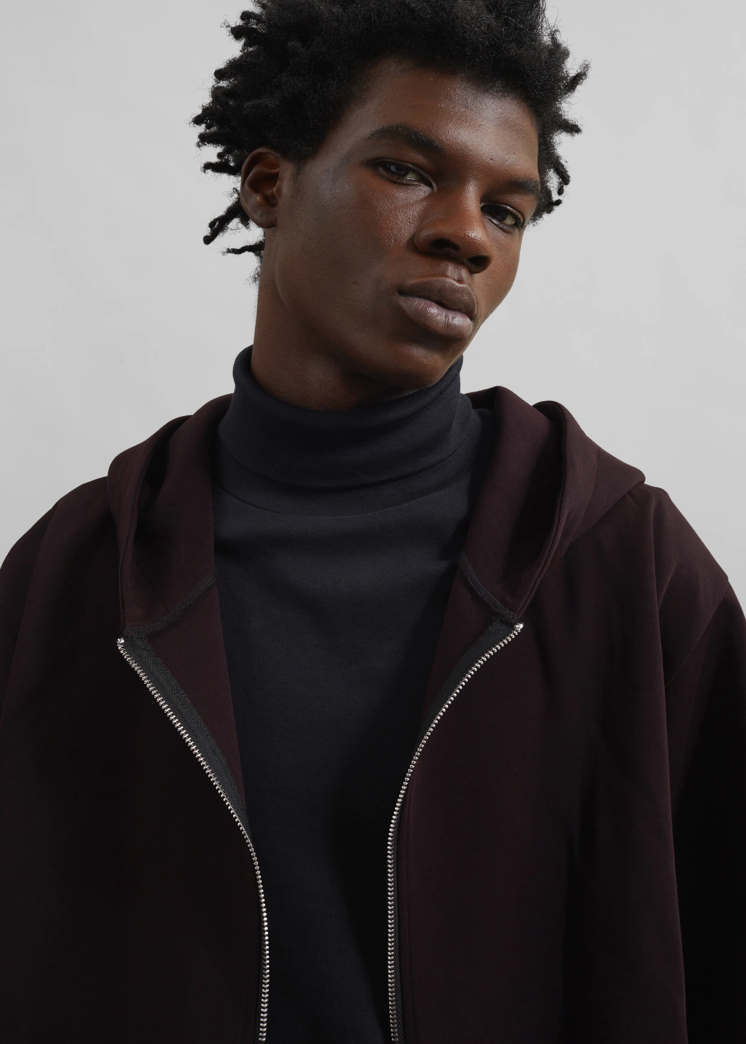 Decker Zip-Up Hoodie - Dark Plum - Image 4