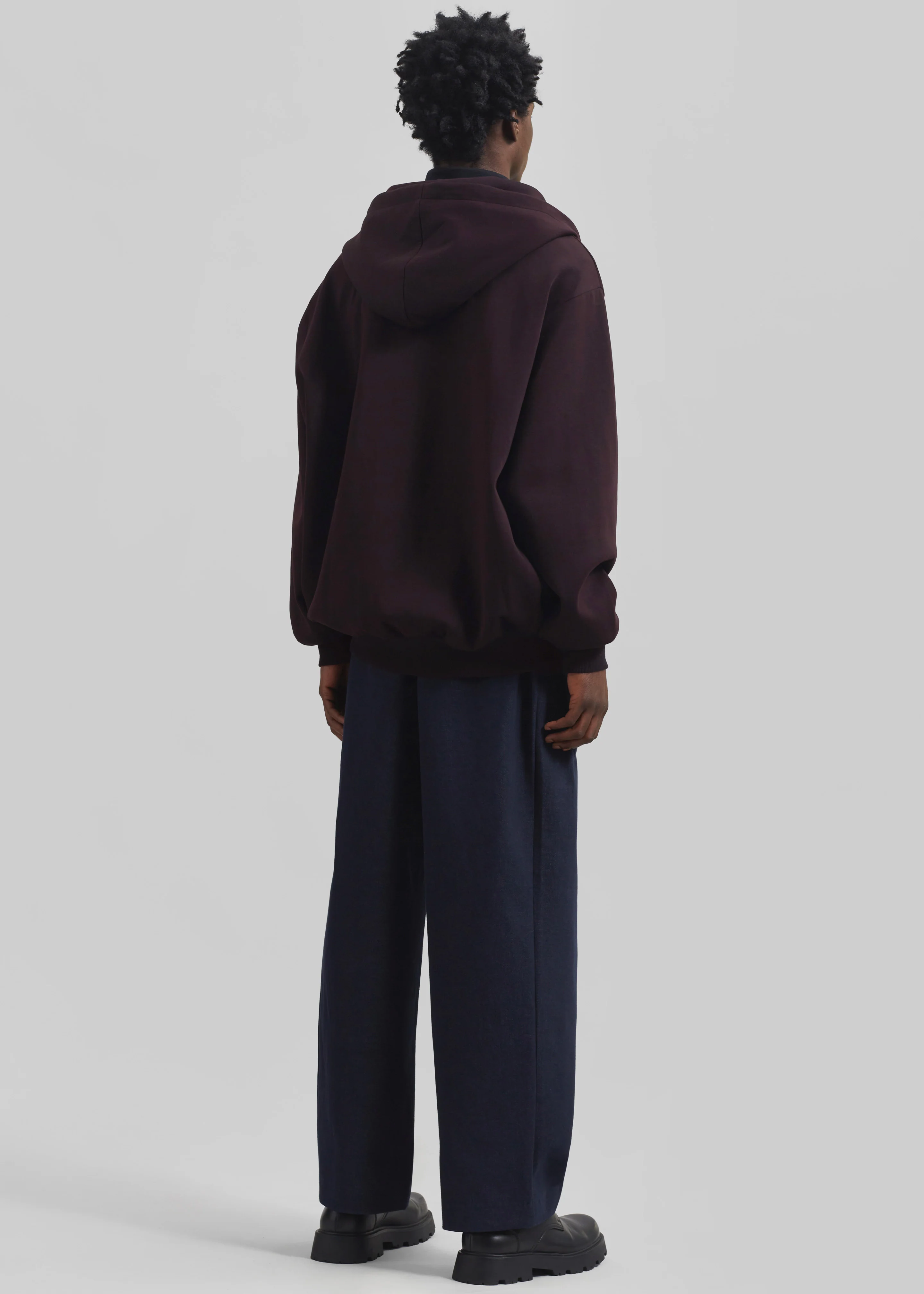 Decker Zip-Up Hoodie - Dark Plum - Image 6