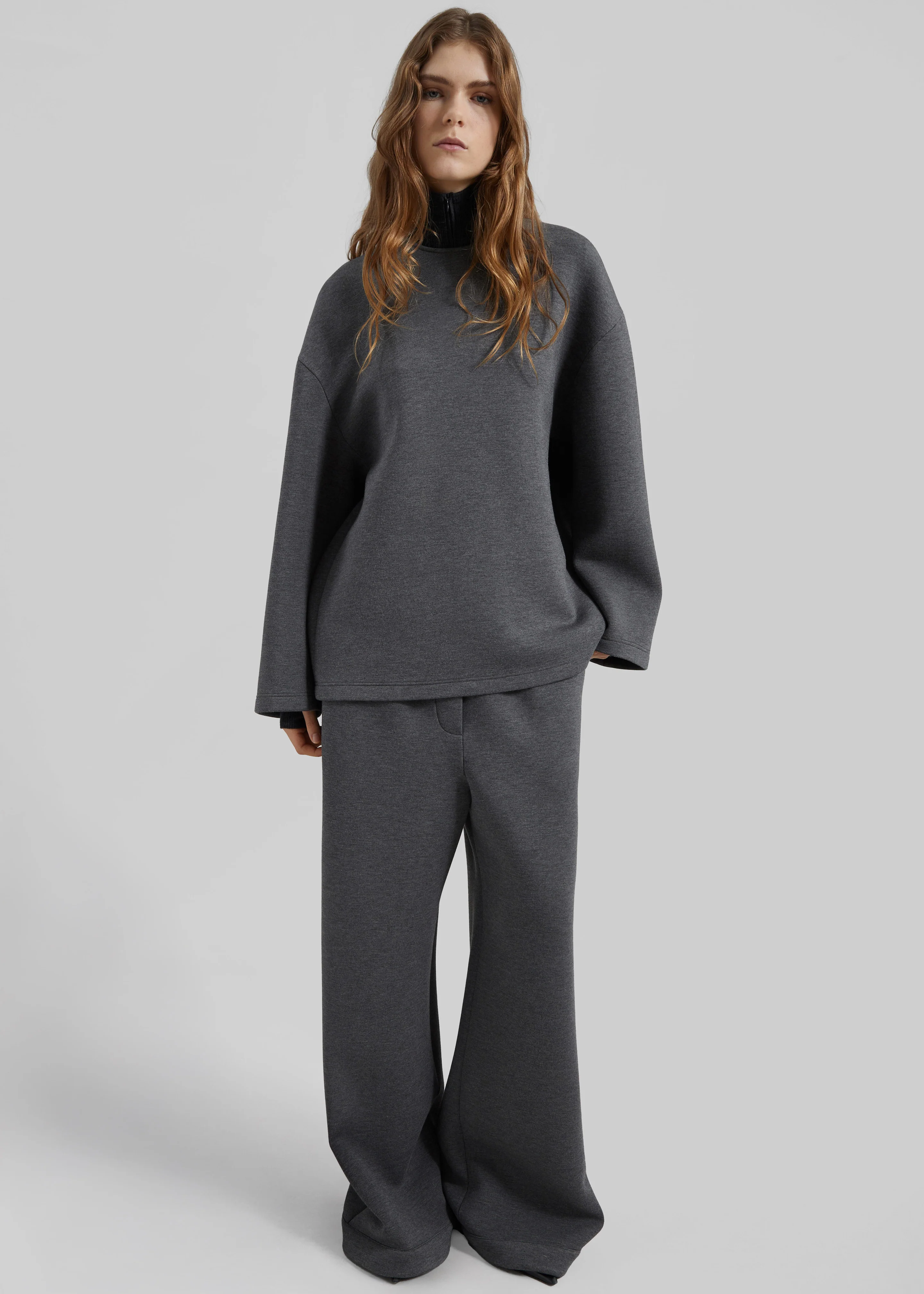 Delancey Long Sleeve Neoprene Top - Dark Grey - Image 5