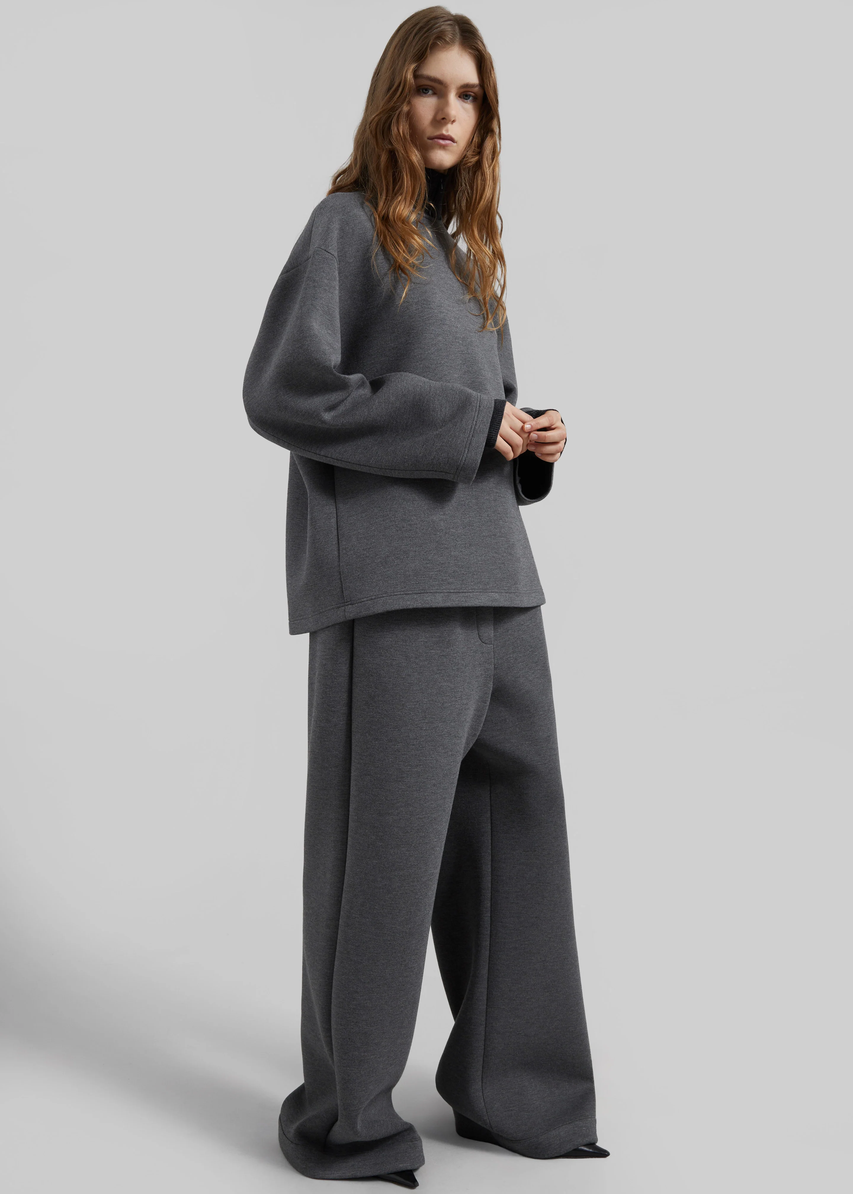 Delancey Long Sleeve Neoprene Top - Dark Grey - Image 6