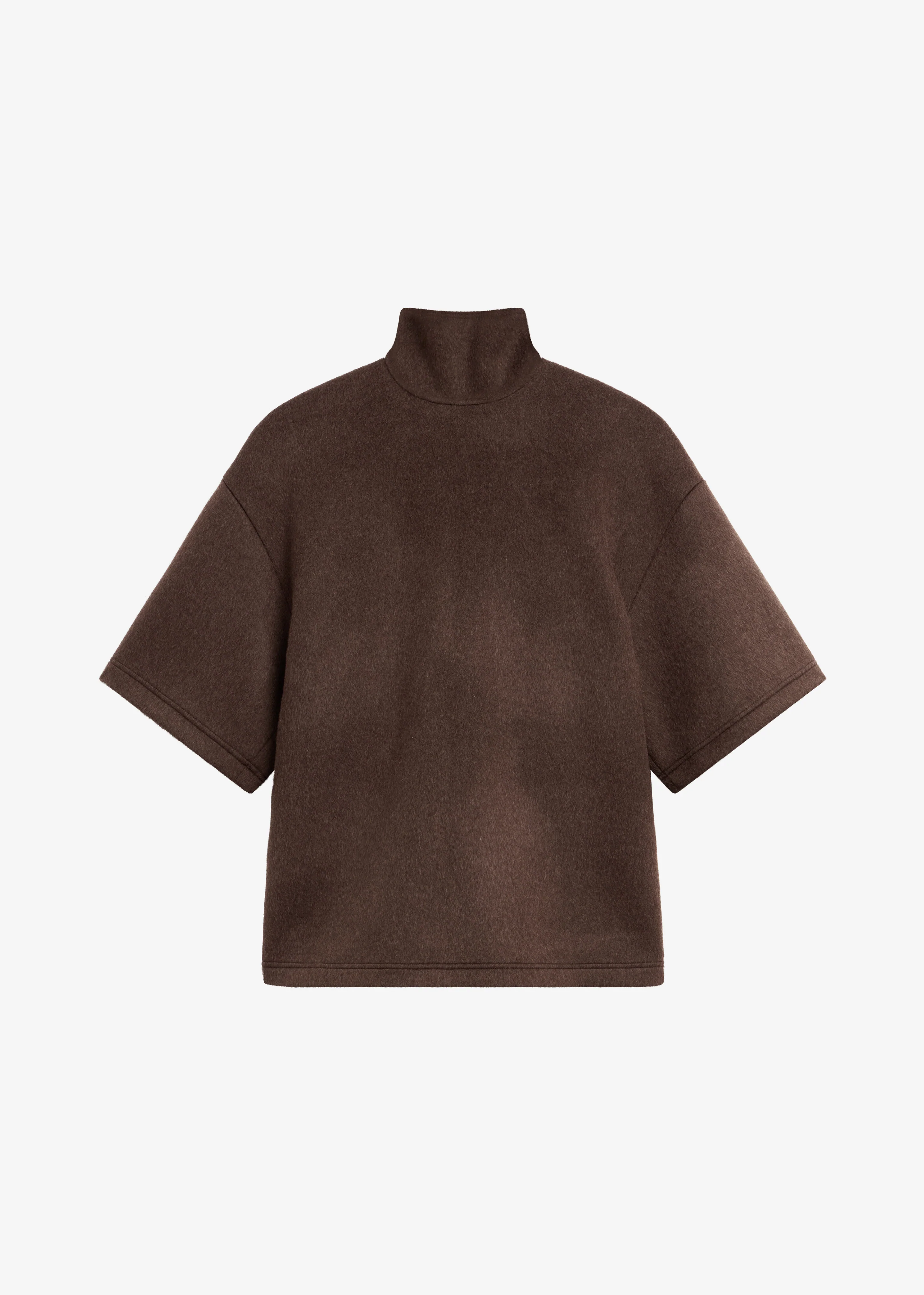 Delancey Mock Neck Wool Top - Brown Melange - Image 8