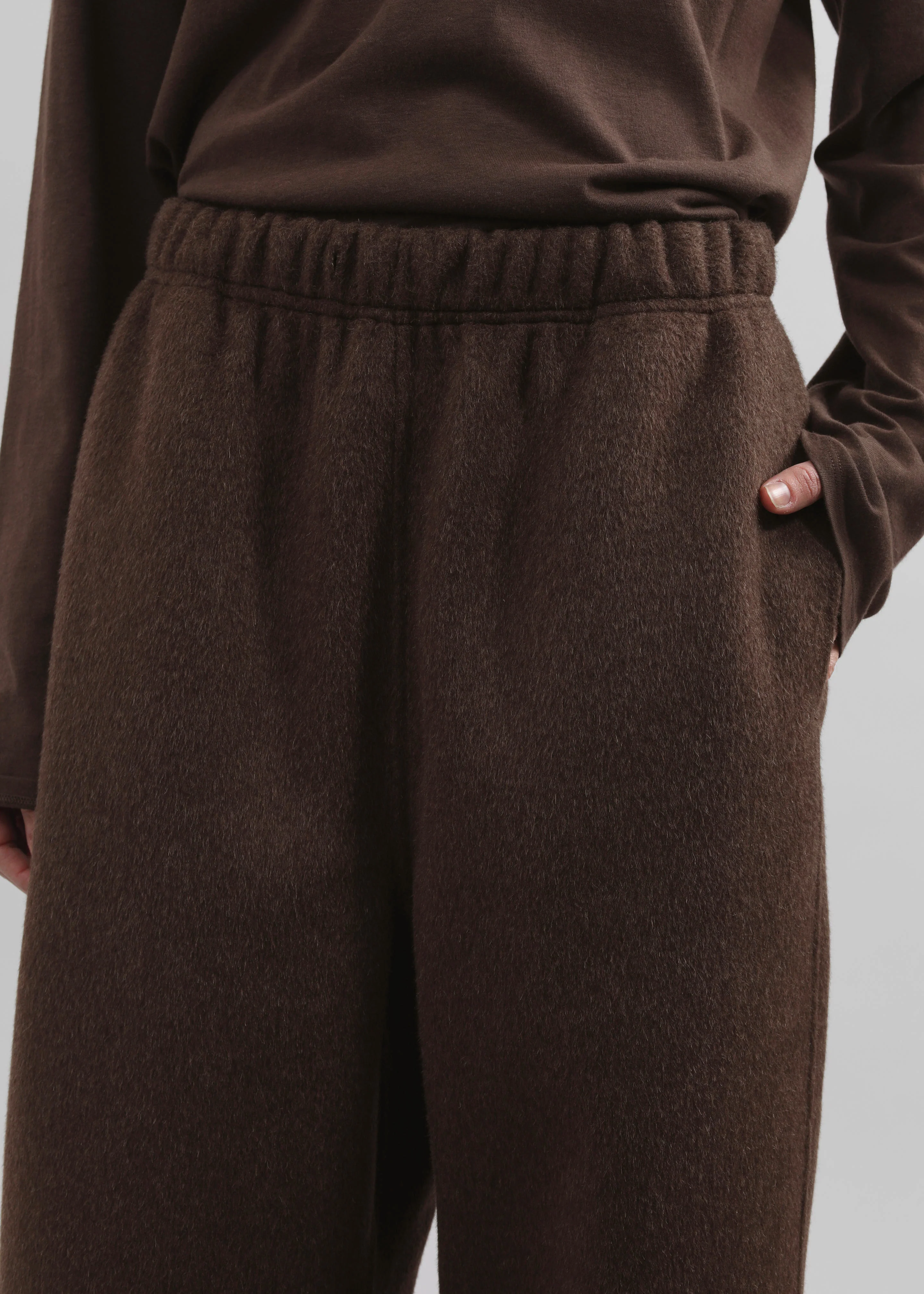 Delancey Wool Joggers - Brown Melange - Image 3