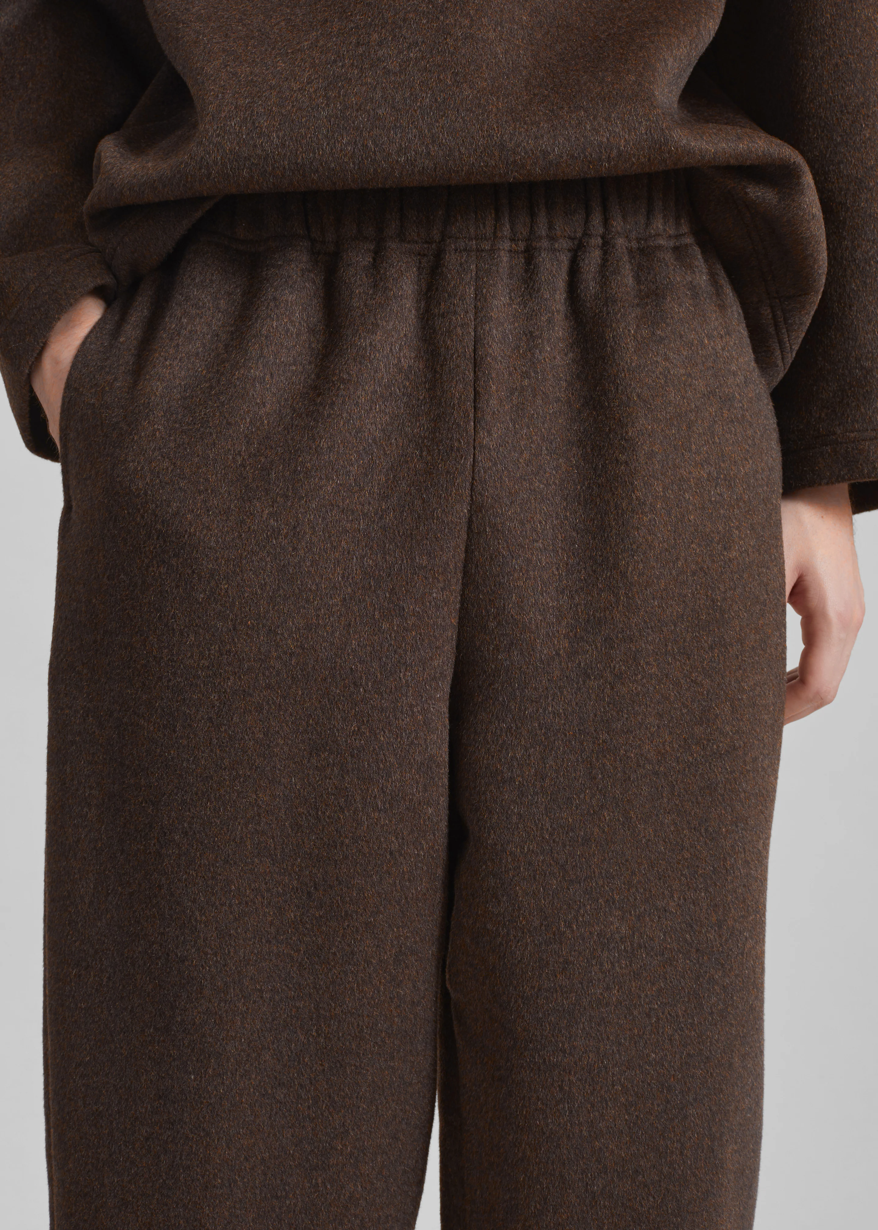 Delancey Wool Joggers - Brown Melange - Image 9