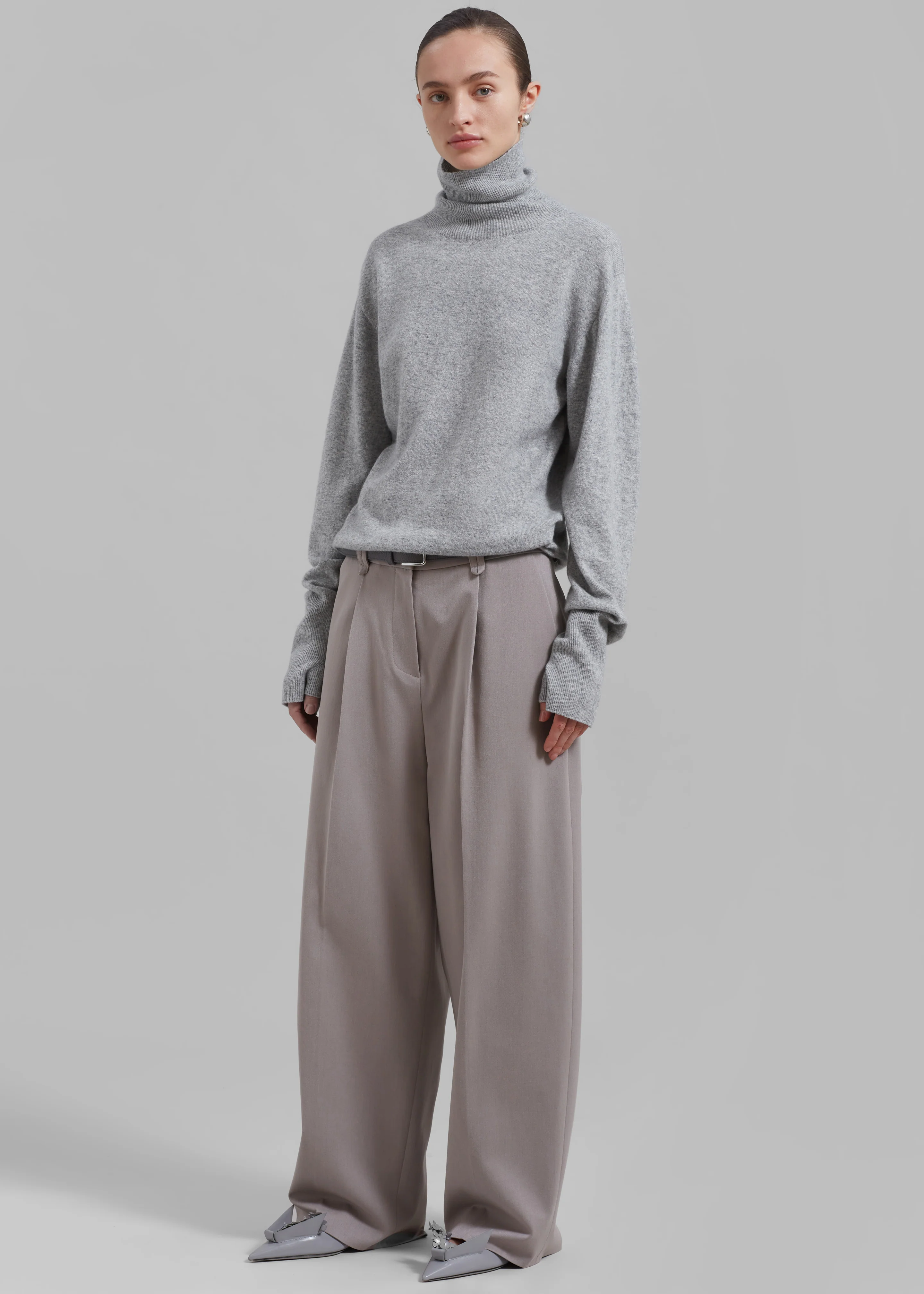 Delia Wool Turtleneck - Grey - Image 5