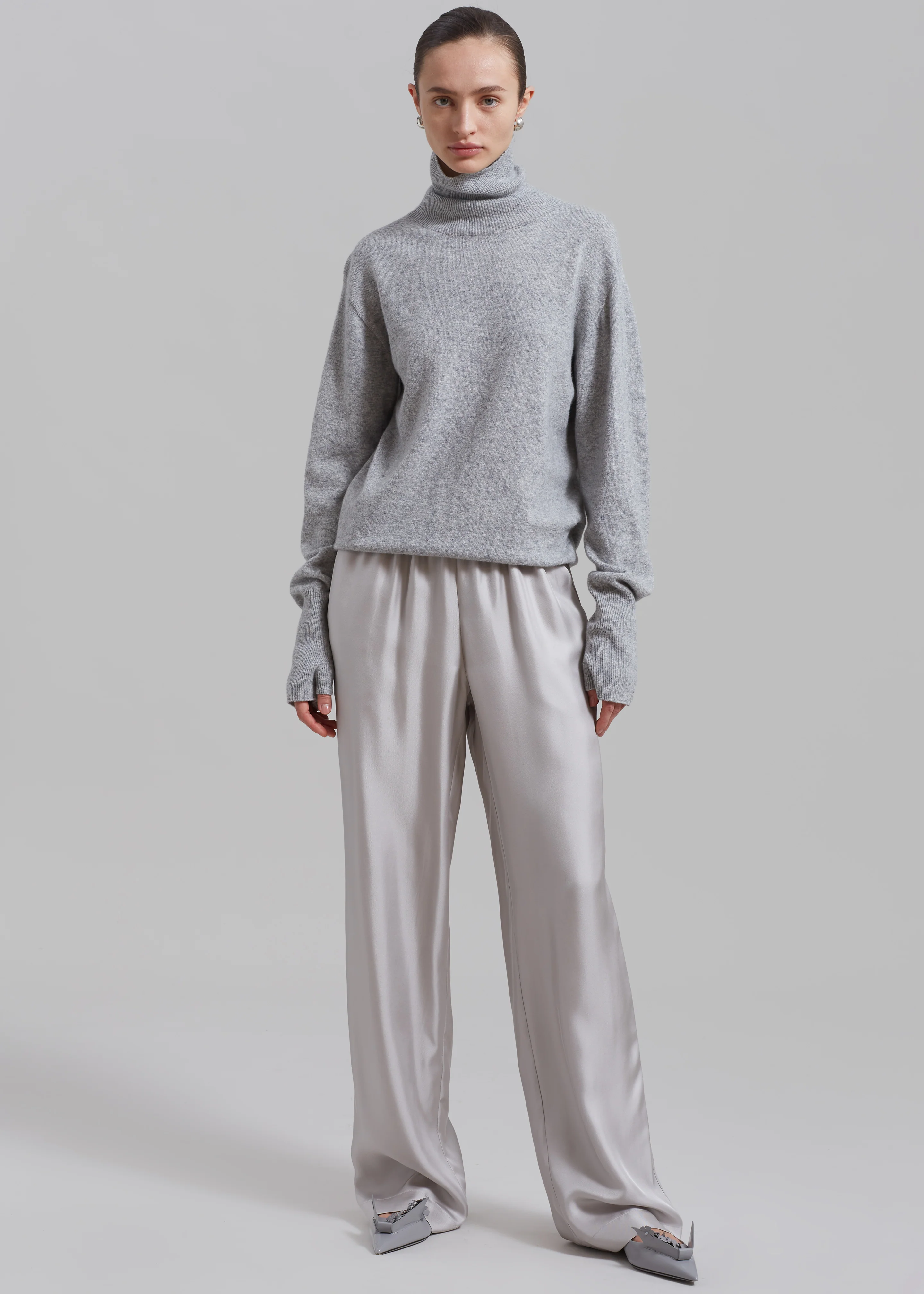 Delia Wool Turtleneck - Grey - Image 7