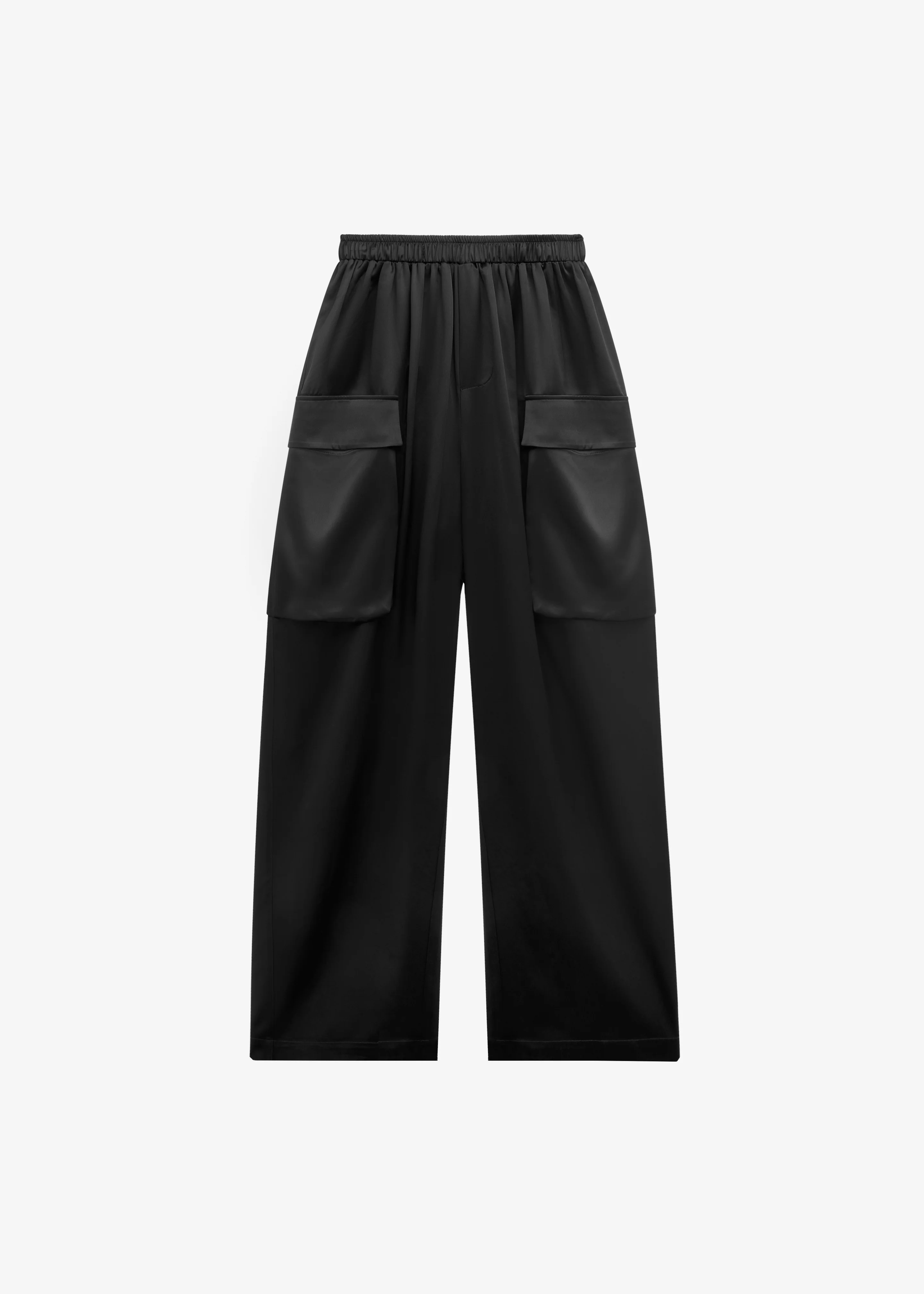 Delny Satin Cargo Pants - Black - Image 8