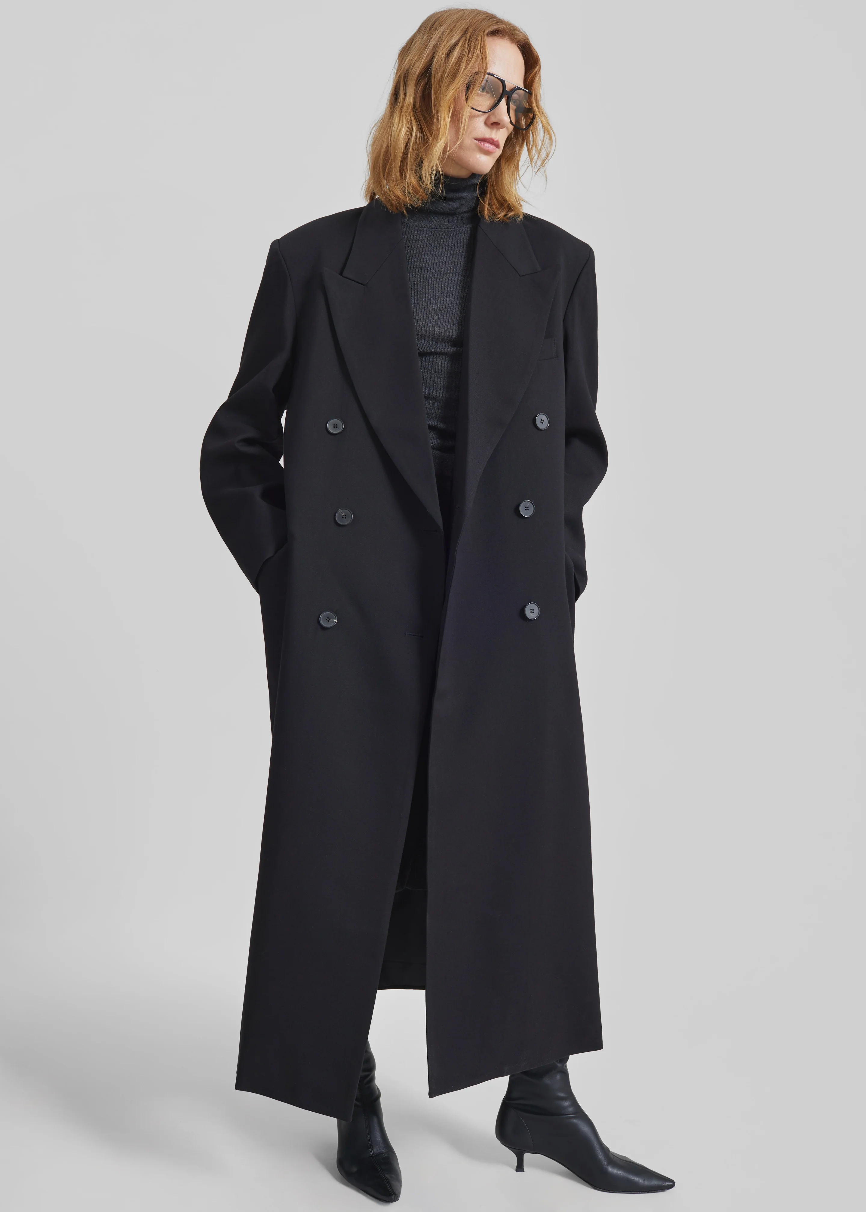 Delphina Long Coat - Black - Image 2