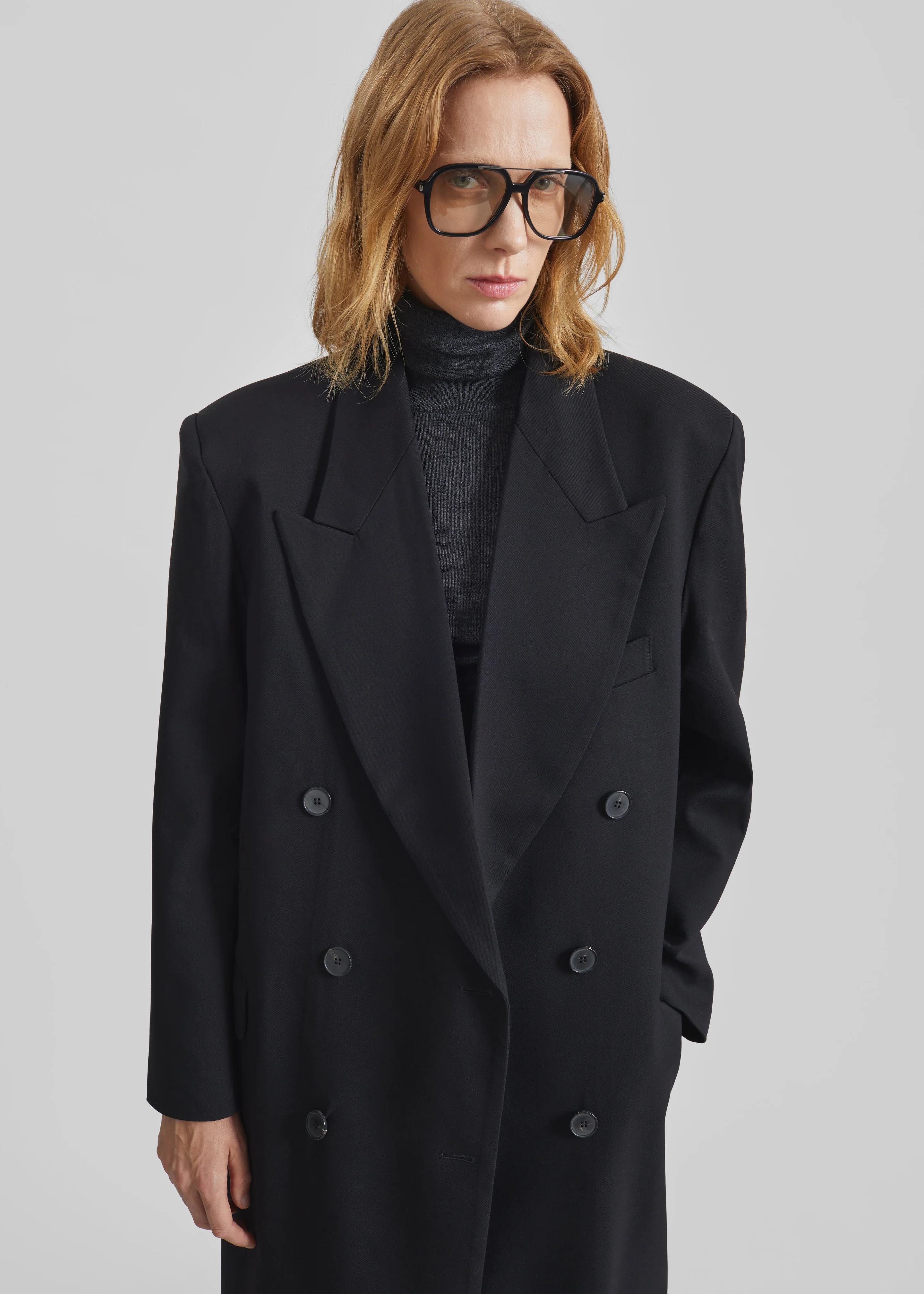 Delphina Long Coat - Black - Image 3