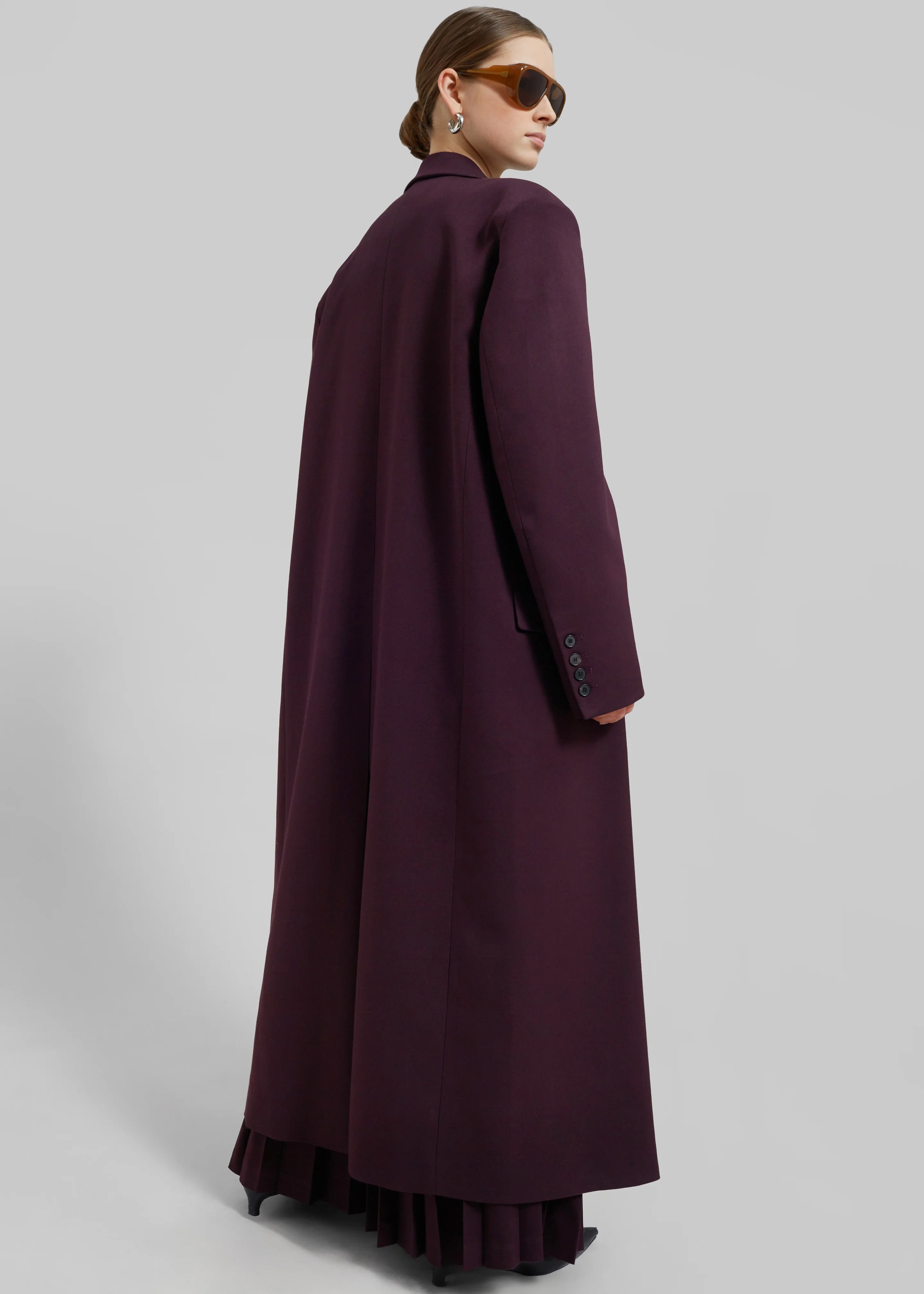 Delphina Long Coat - Burgundy - Image 11