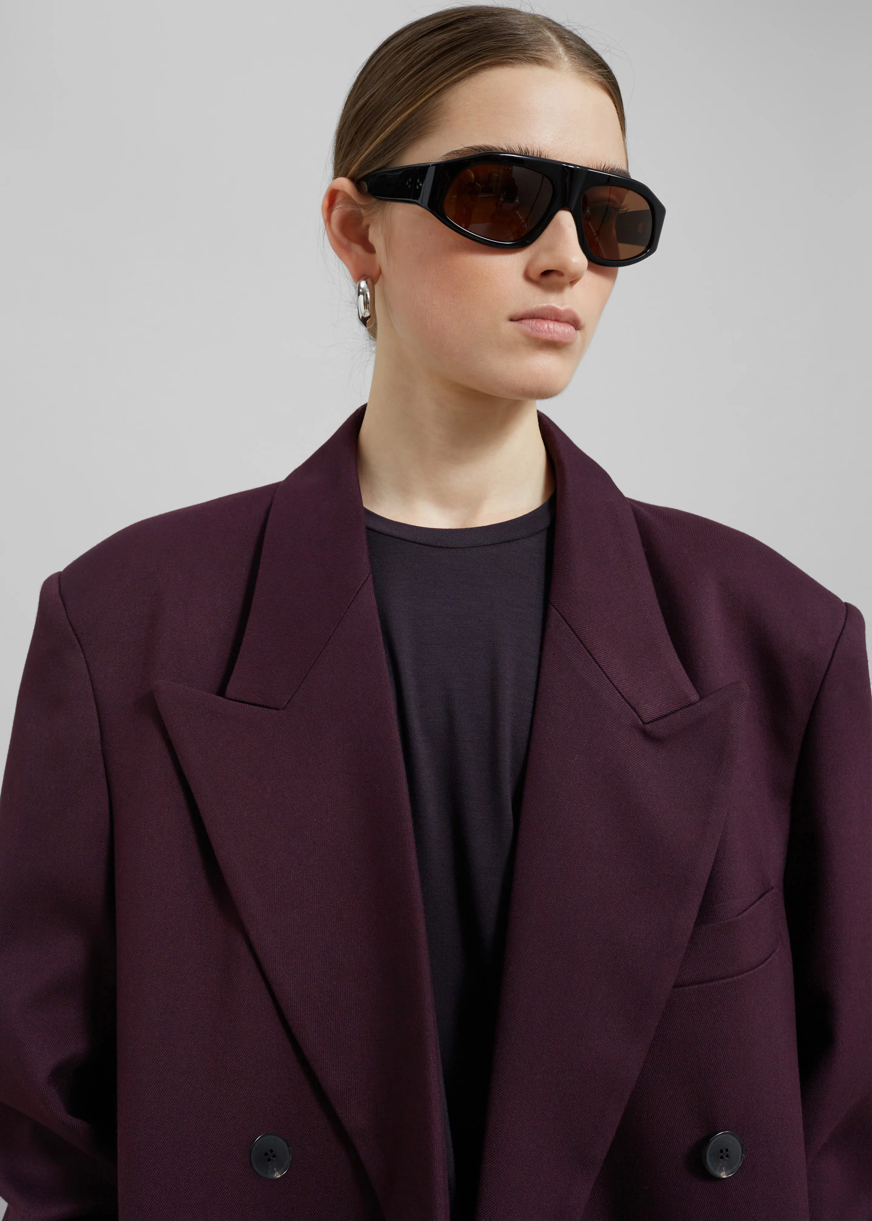 Delphina Long Coat - Burgundy - Image 7