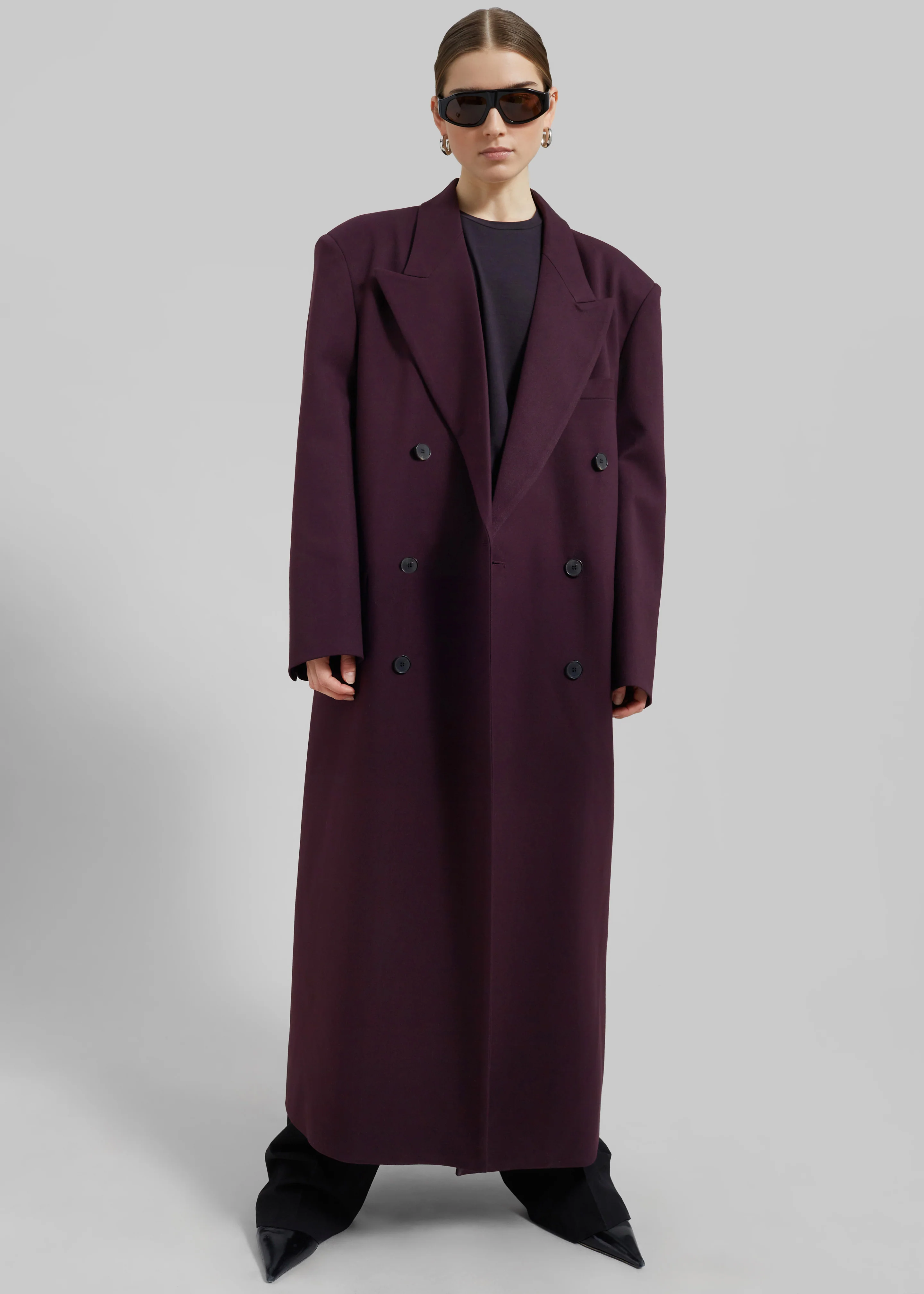 Delphina Long Coat - Burgundy - Image 9