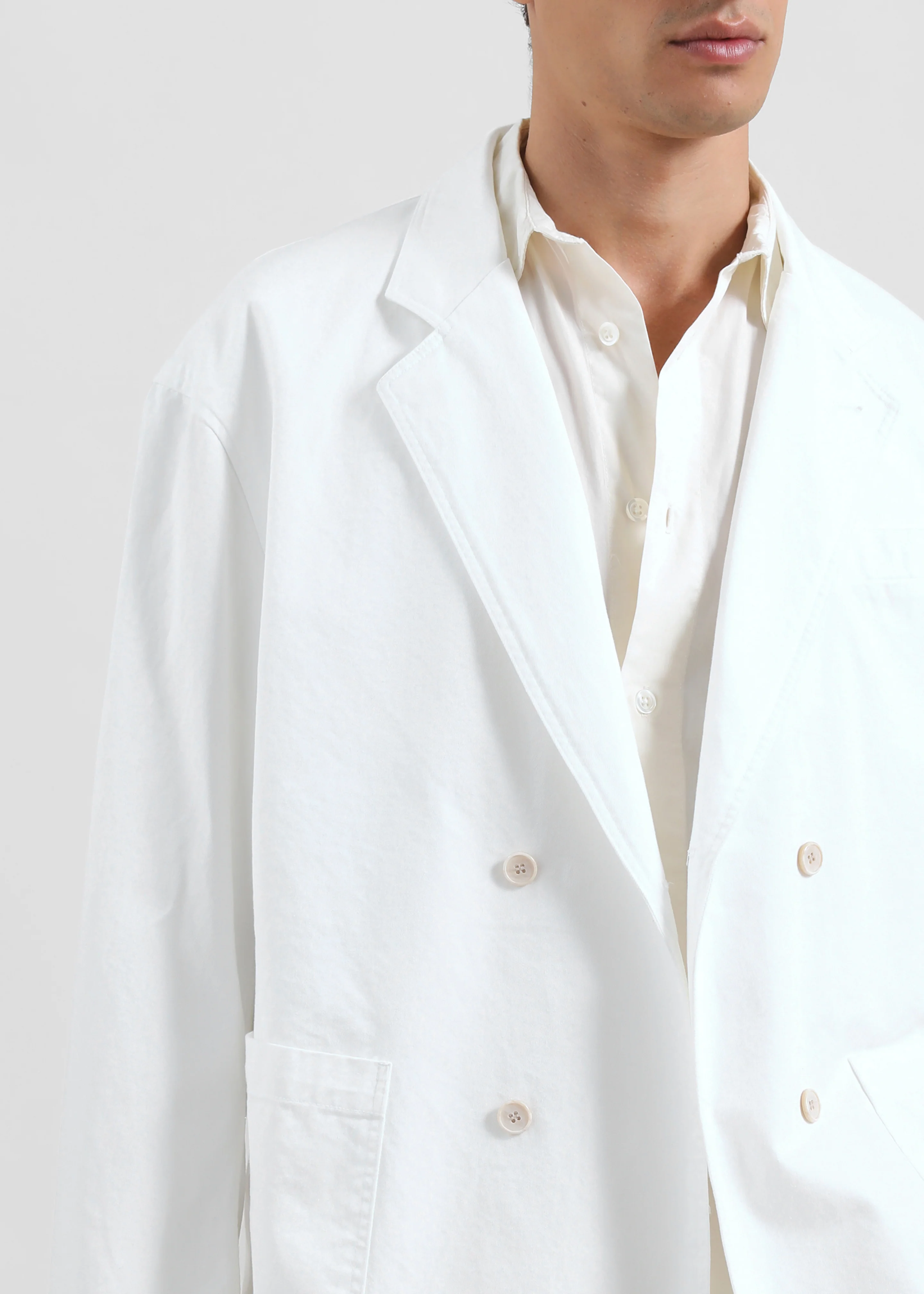 Denaye Cotton Blazer - White - Image 3