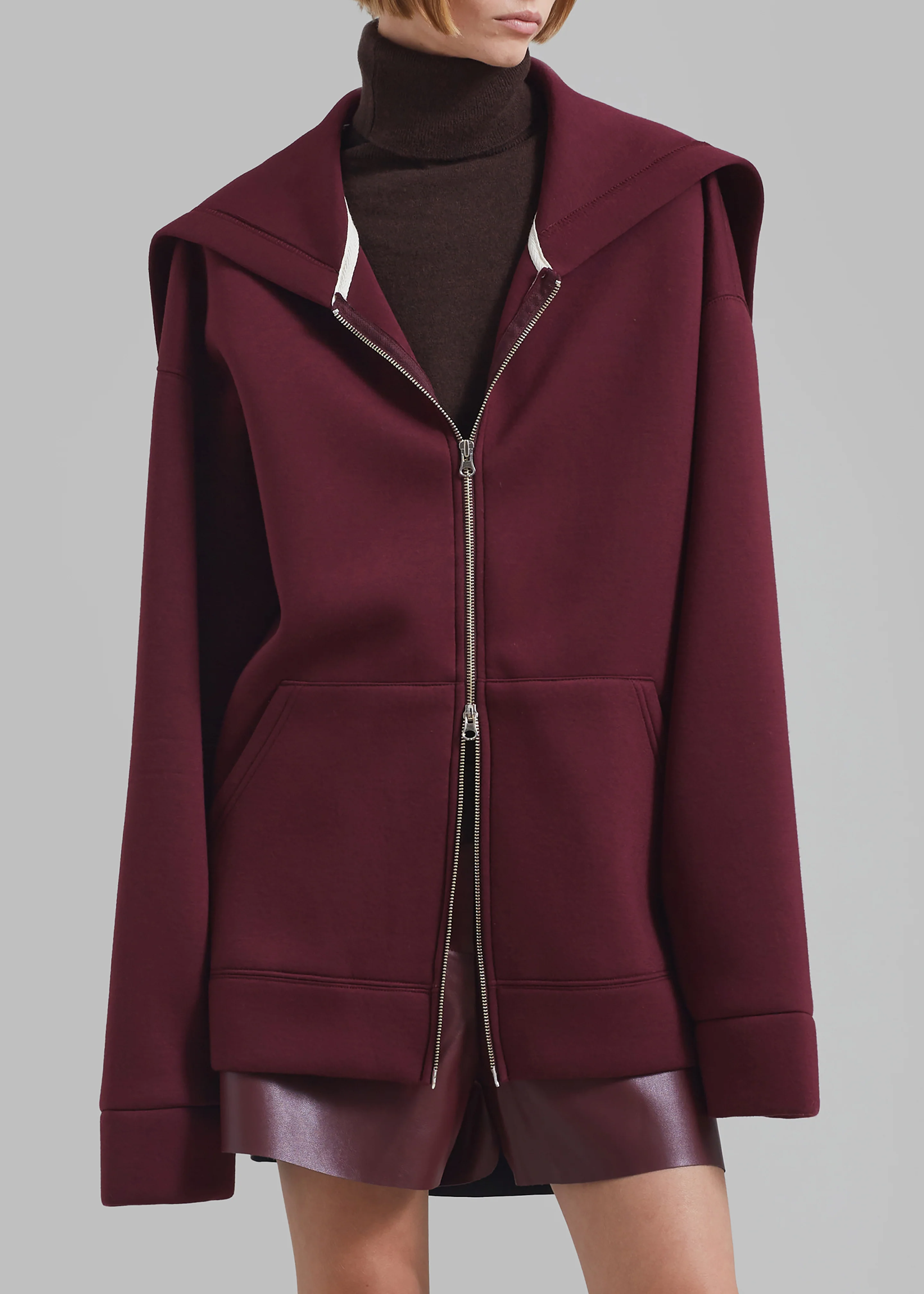 Denton Oversized Hoodie - Burgundy - Image 4