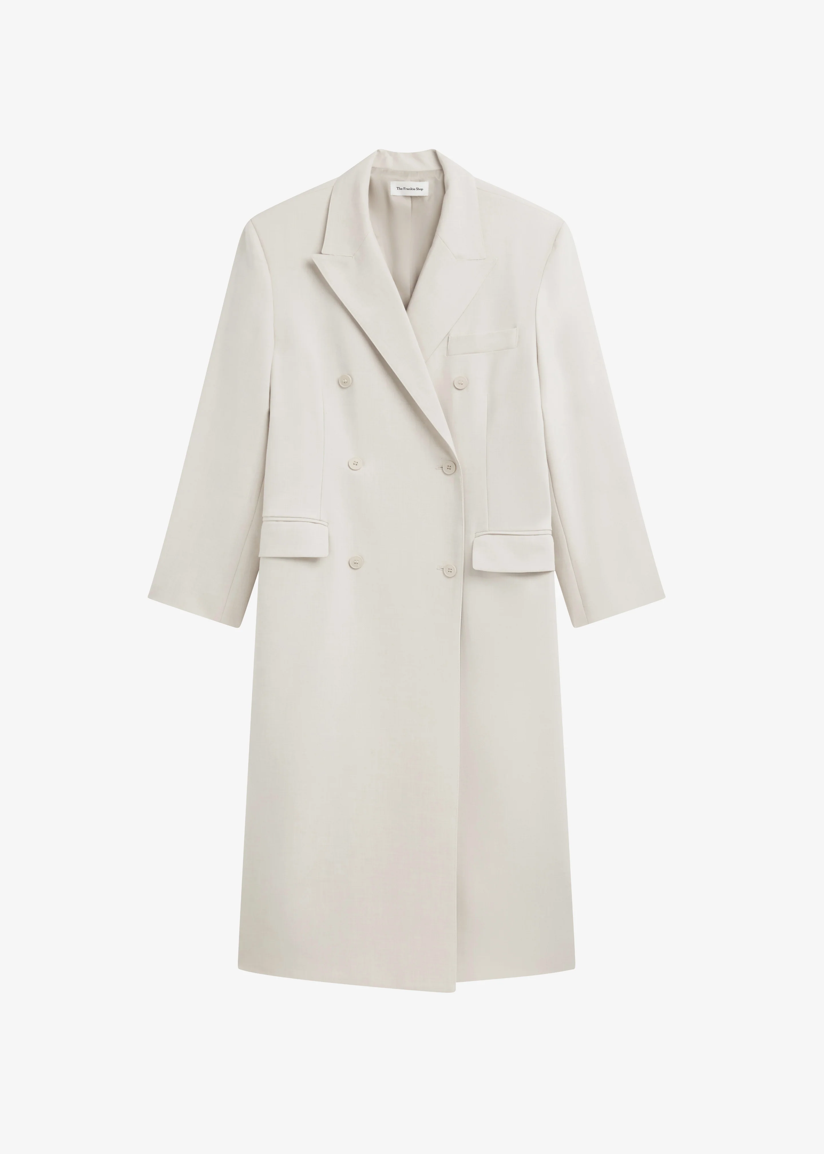 Dex Double Breasted Coat - Beige - Image 9