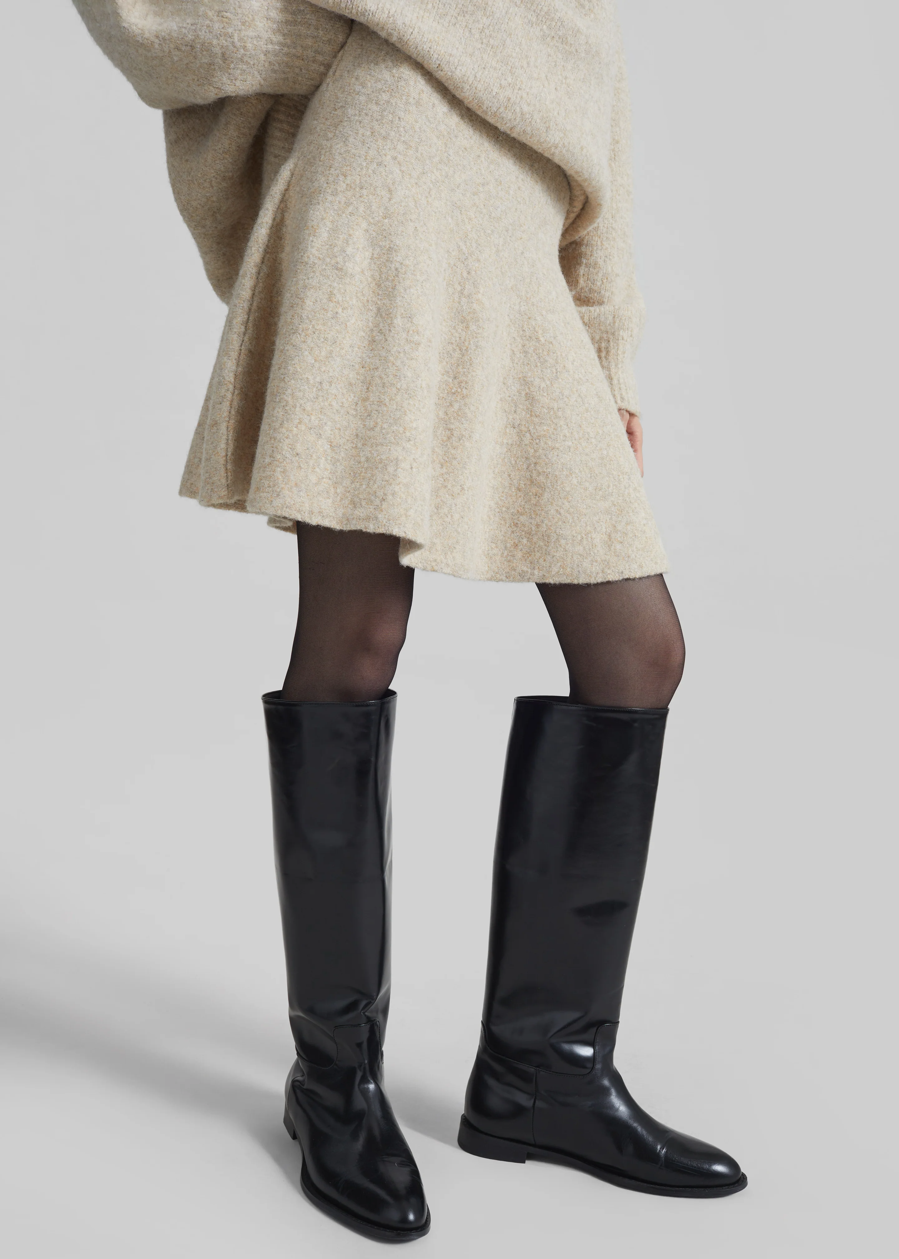 Dienne Knit Mini Skirt - Beige - Image 2