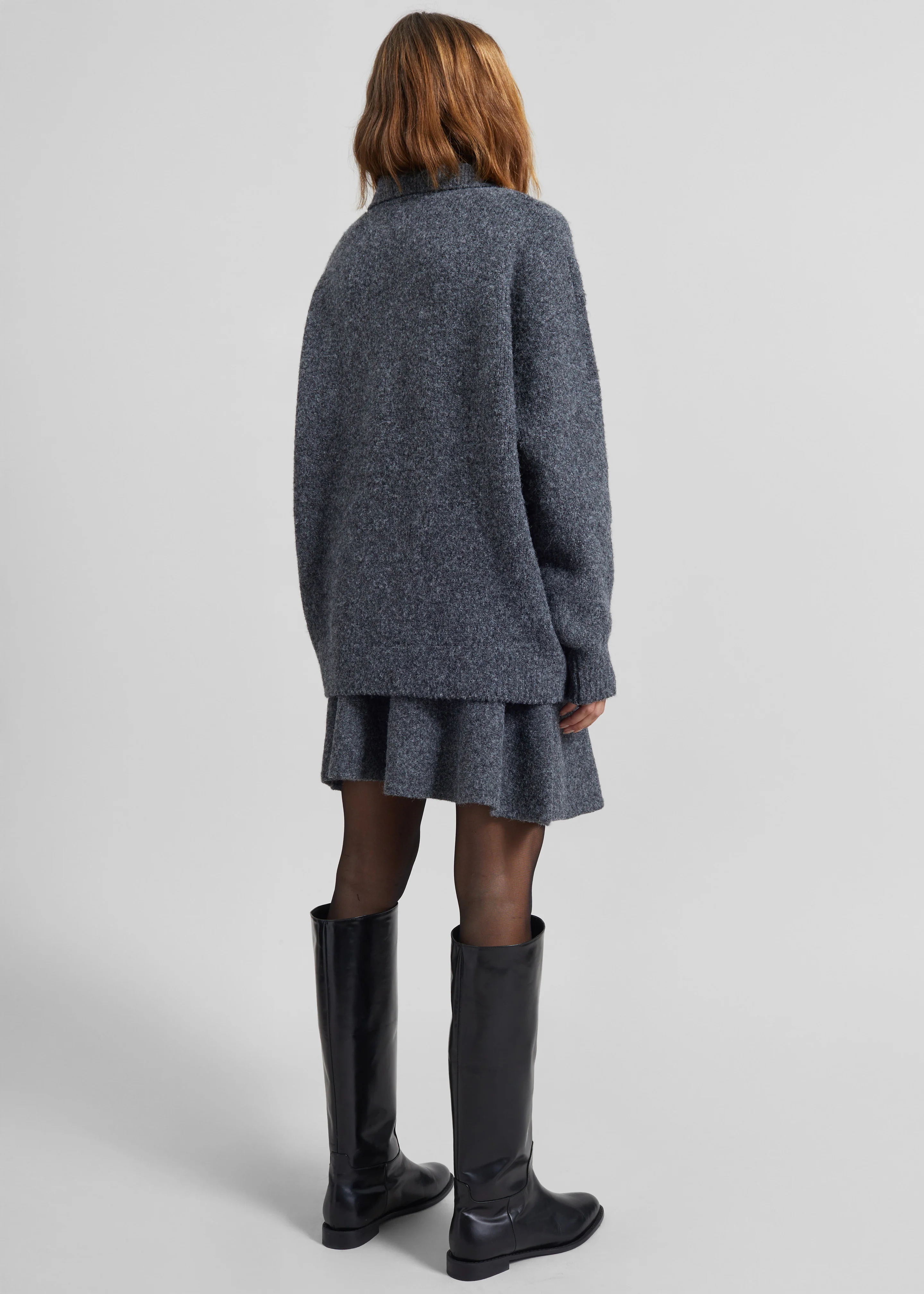 Dienne Knit Mini Skirt - Grey - Image 7