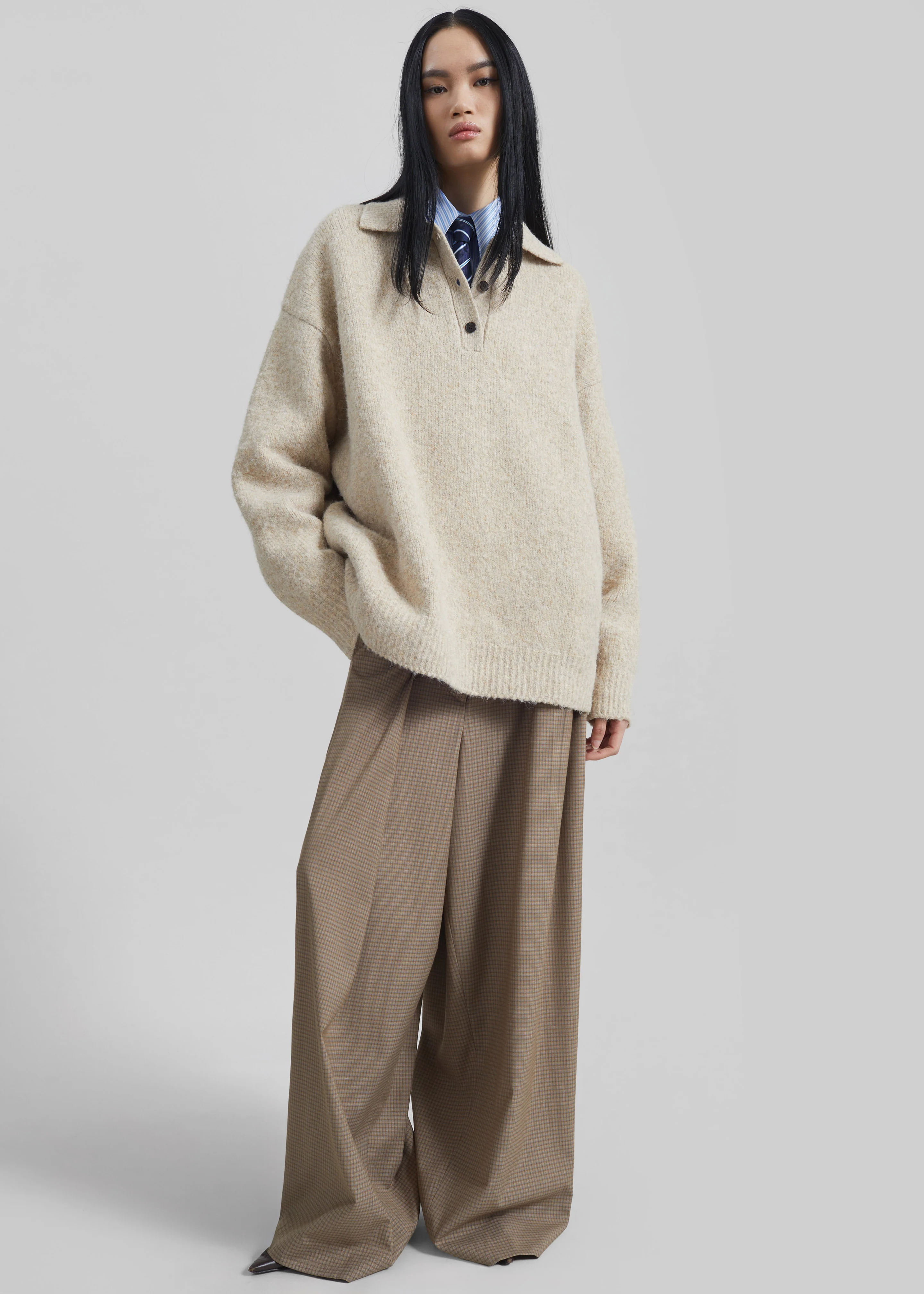 Dienne Polo Sweater - Beige - Image 5