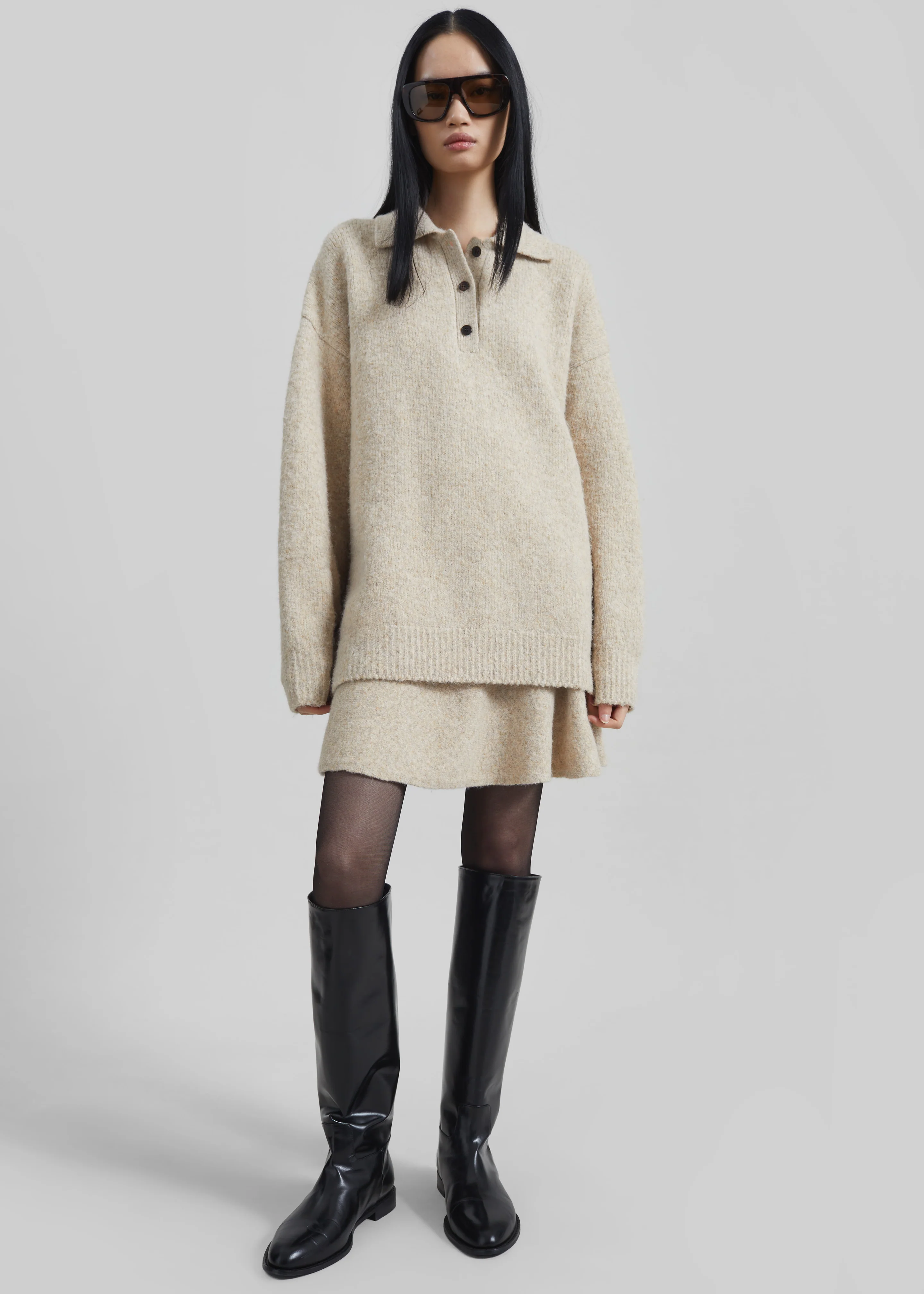 Dienne Polo Sweater - Beige - Image 8