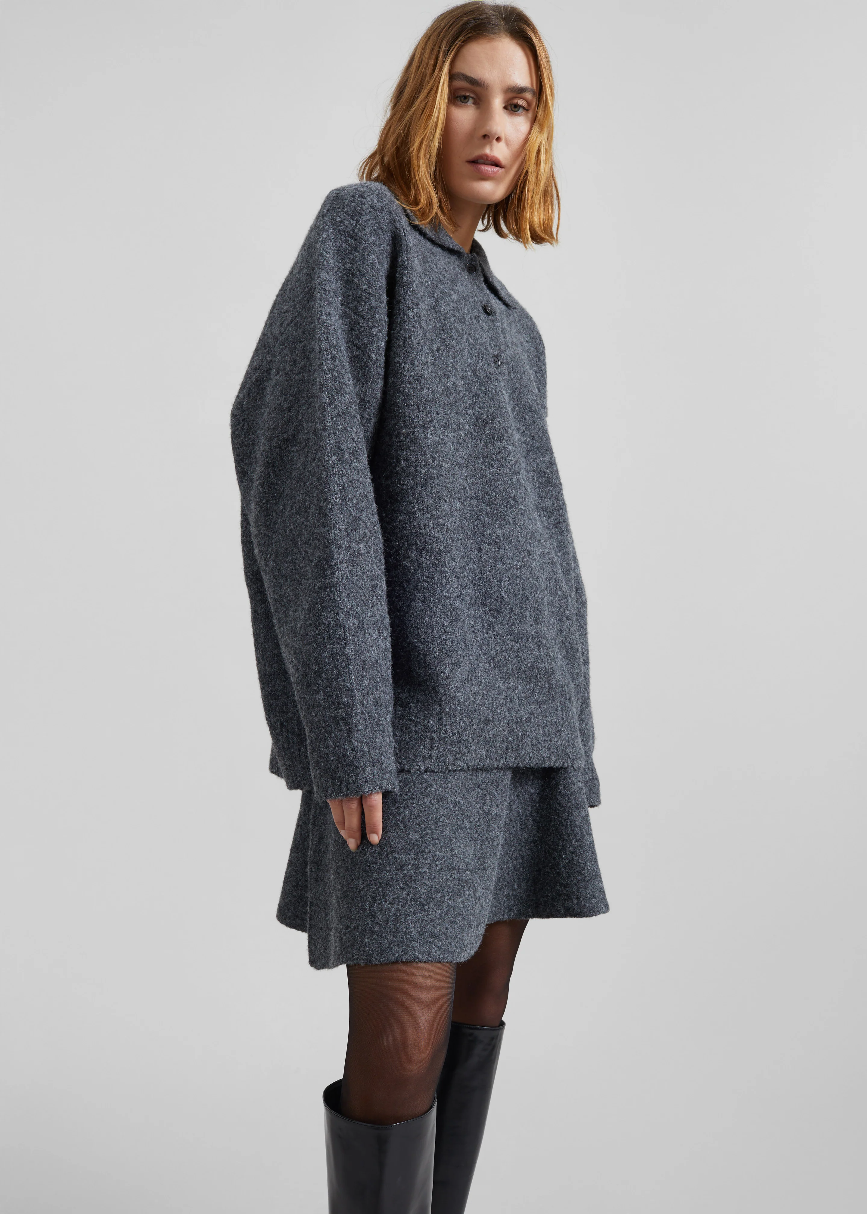 Dienne Polo Sweater - Grey - Image 2