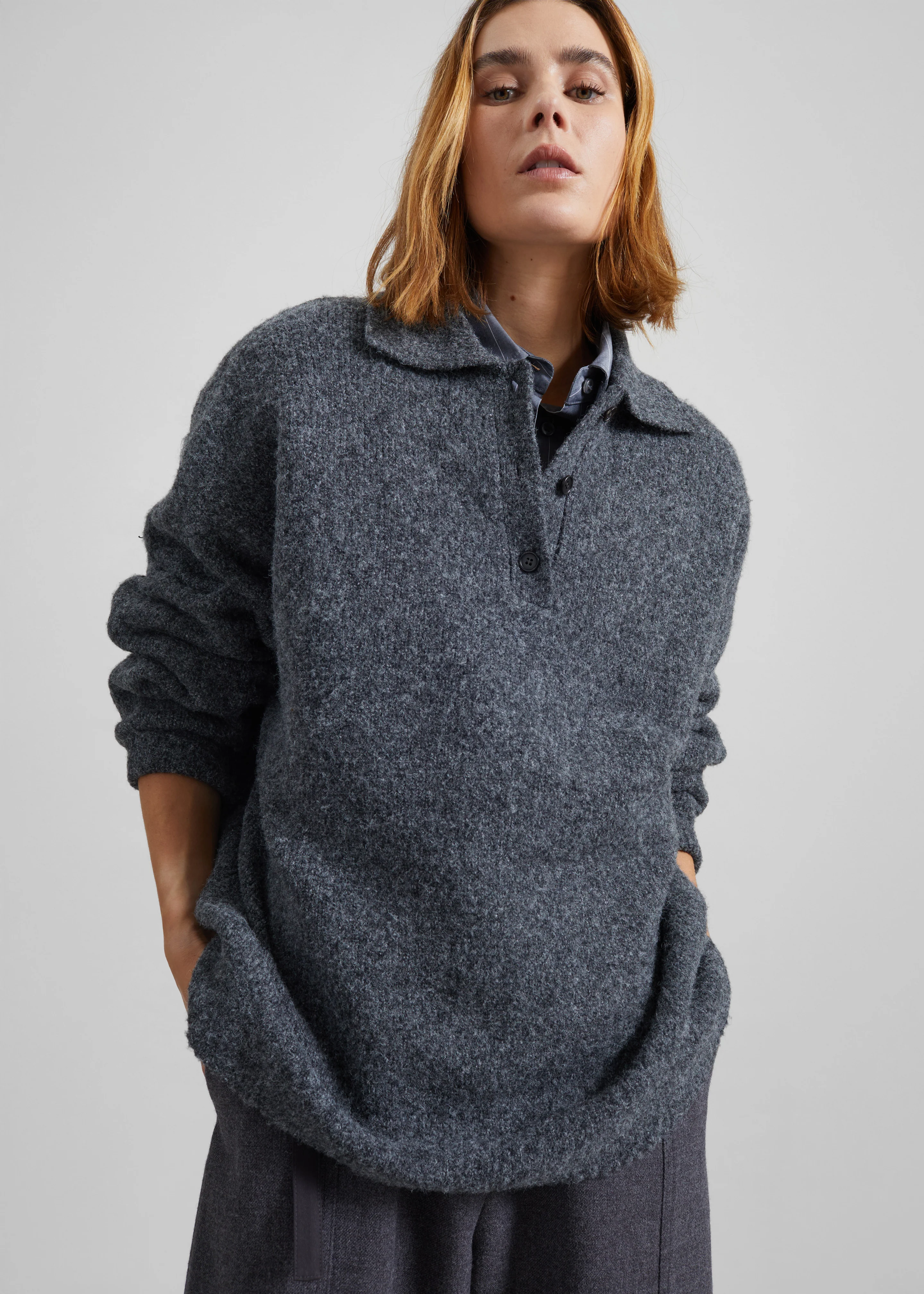 Dienne Polo Sweater - Grey - Image 3