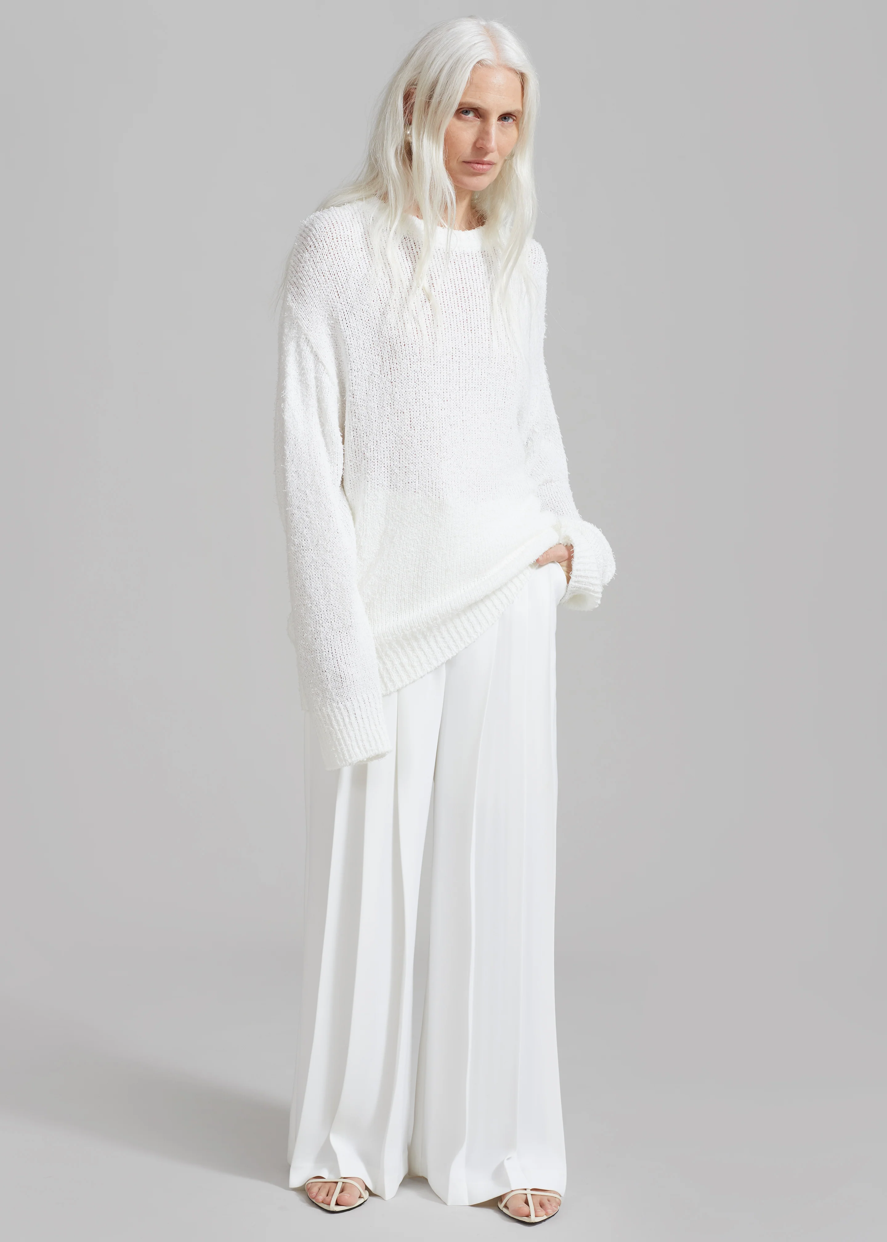 Dillon Pleated Pants - White - Image 6