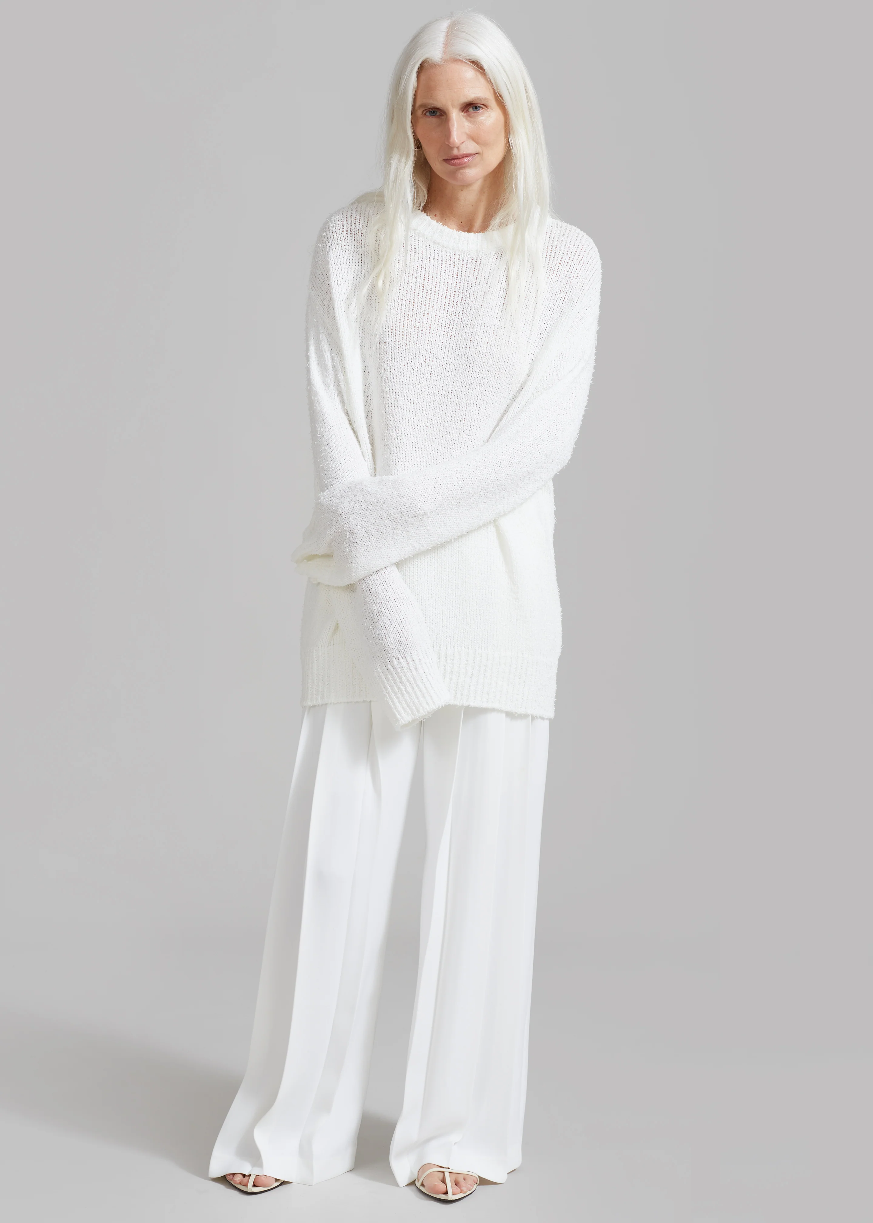 Dillon Pleated Pants - White - Image 7