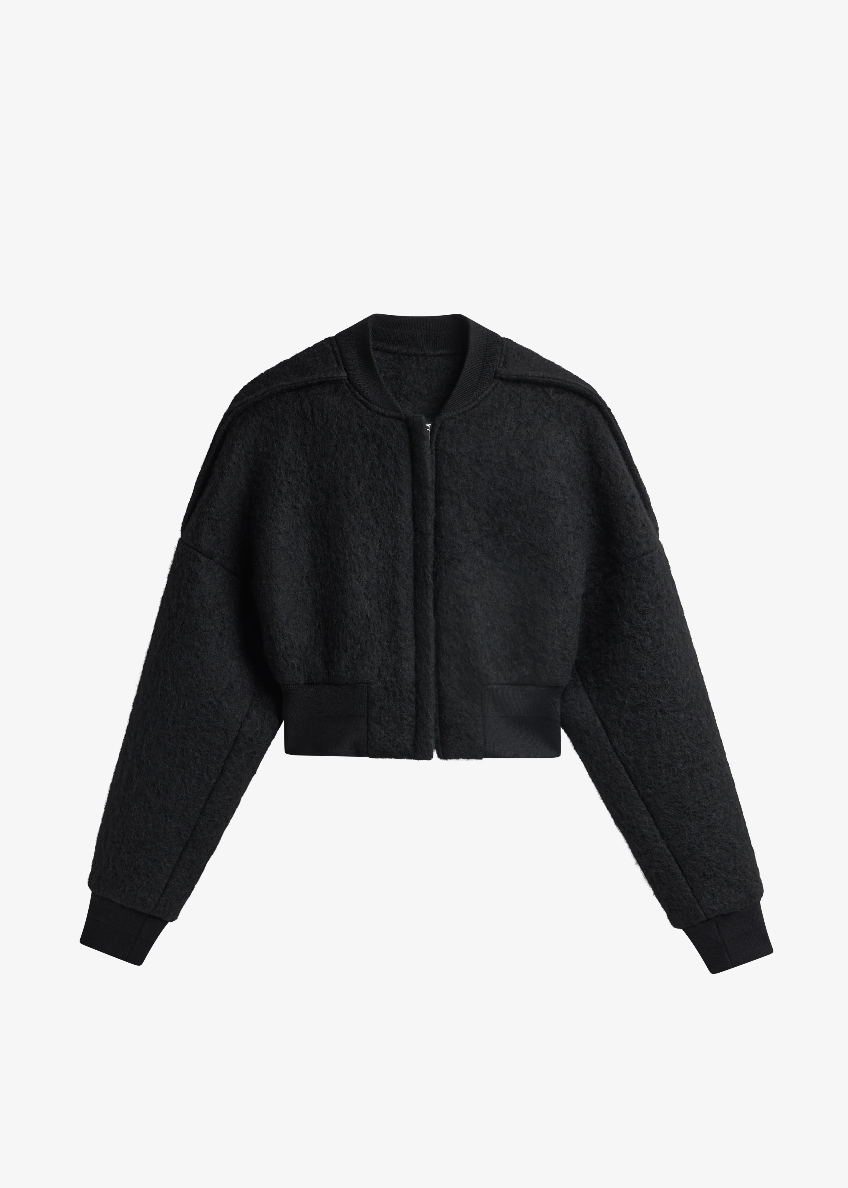 Dimaro Wool Cropped Bomber Jacket - Black - Image 8