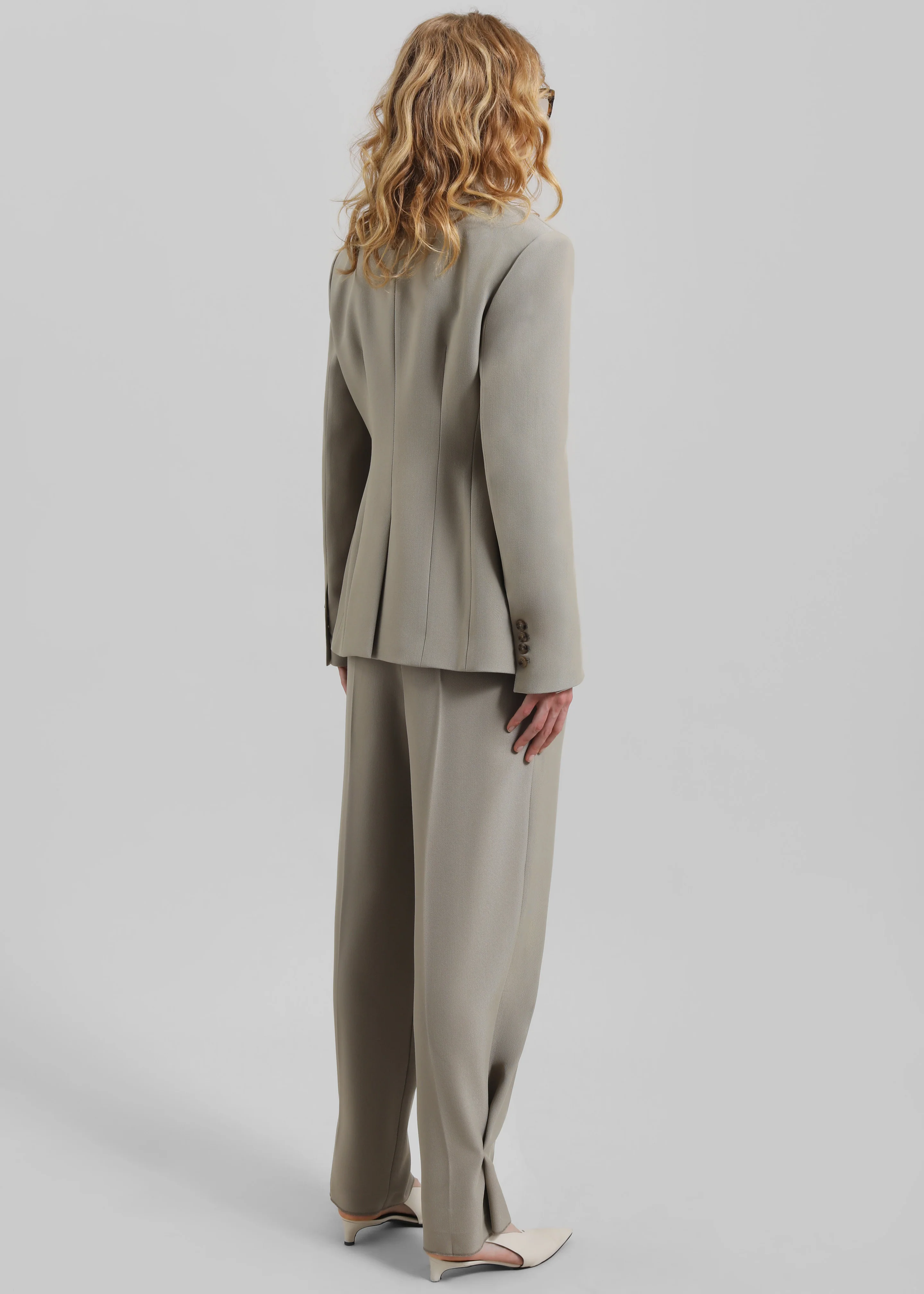 Dina Double Breasted Blazer - Light Taupe - Image 8