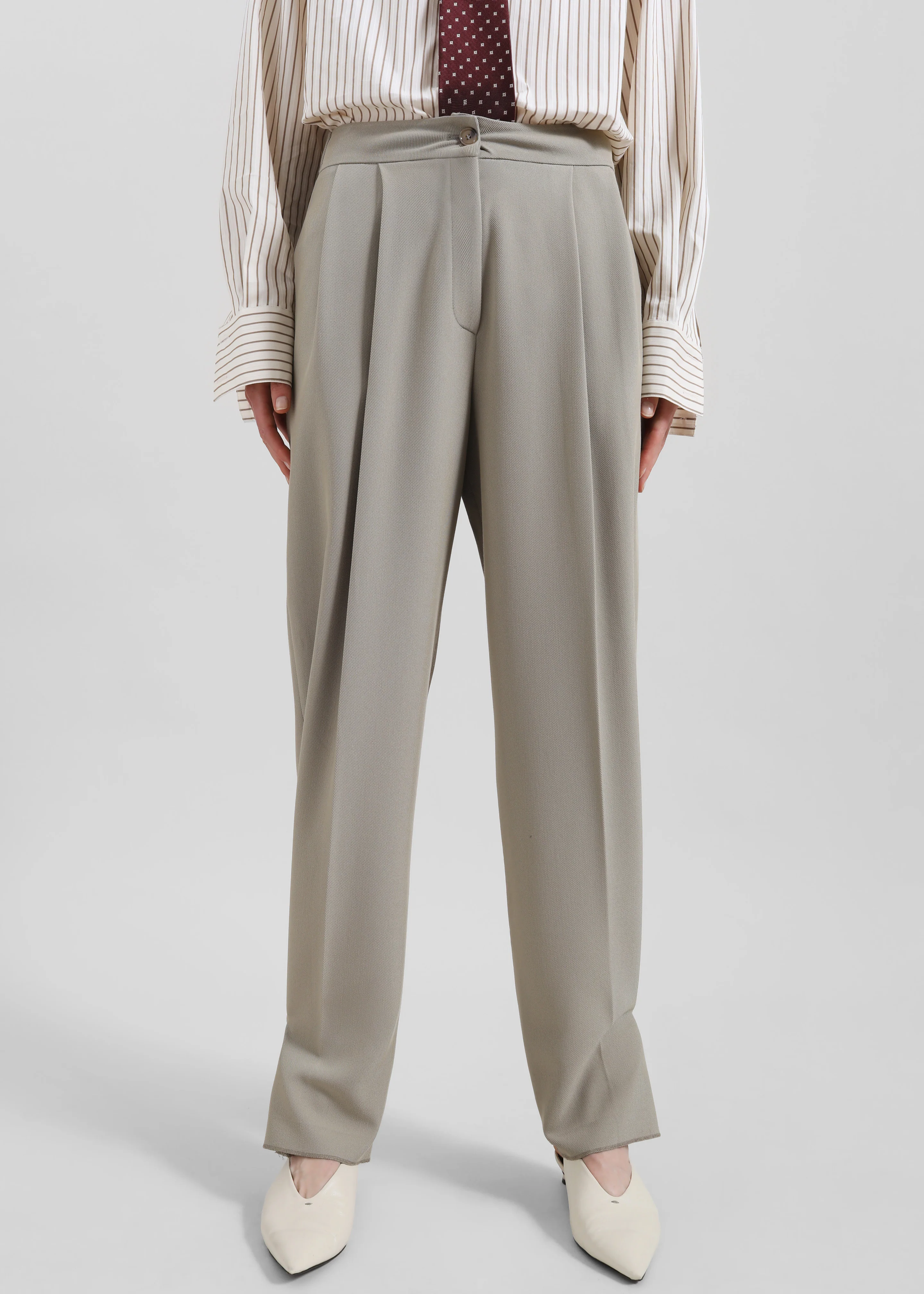 Dina Pleated Trousers - Light Taupe - Image 5