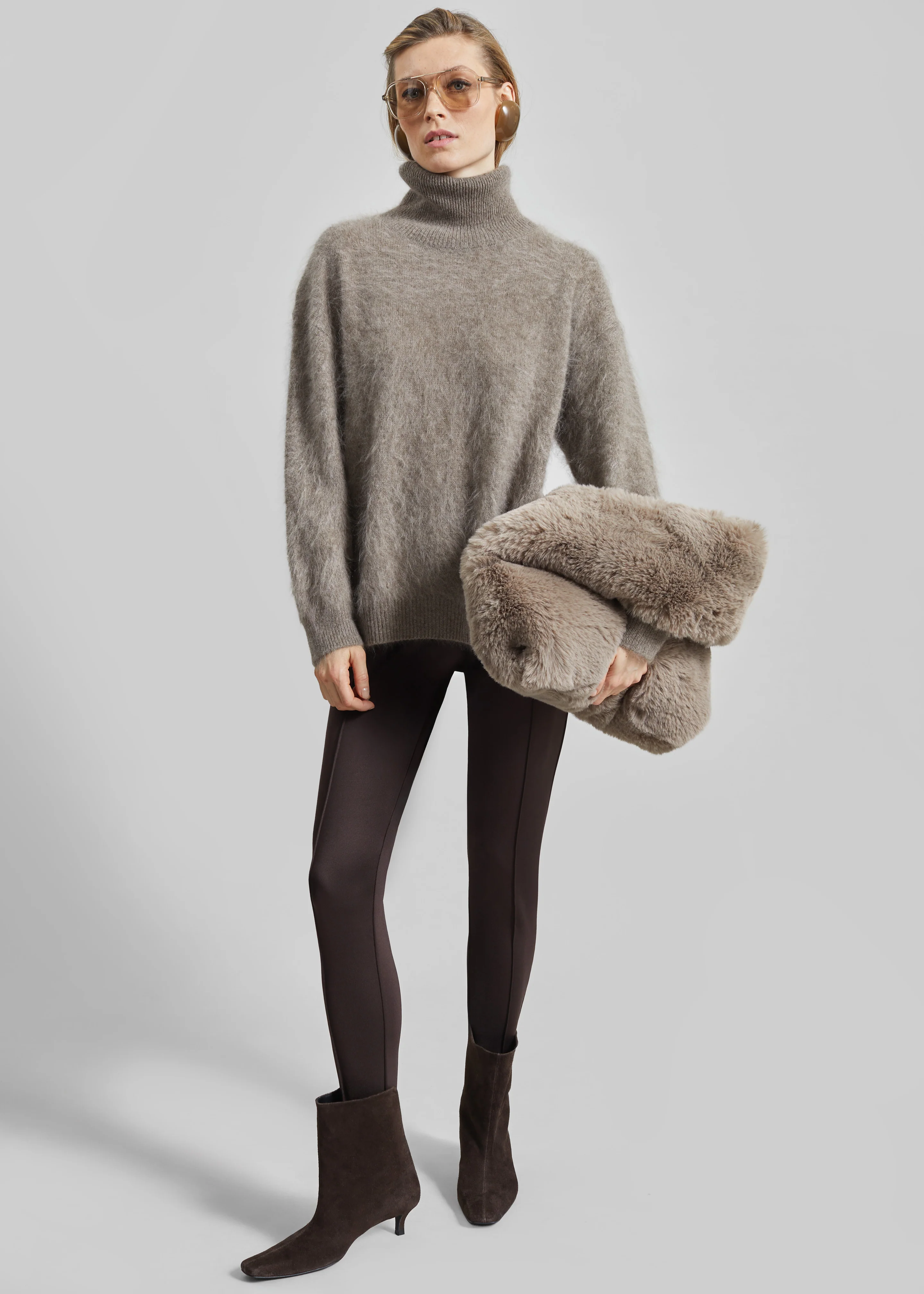 Dolomia Faux Fur Bag - Light Taupe - Image 4
