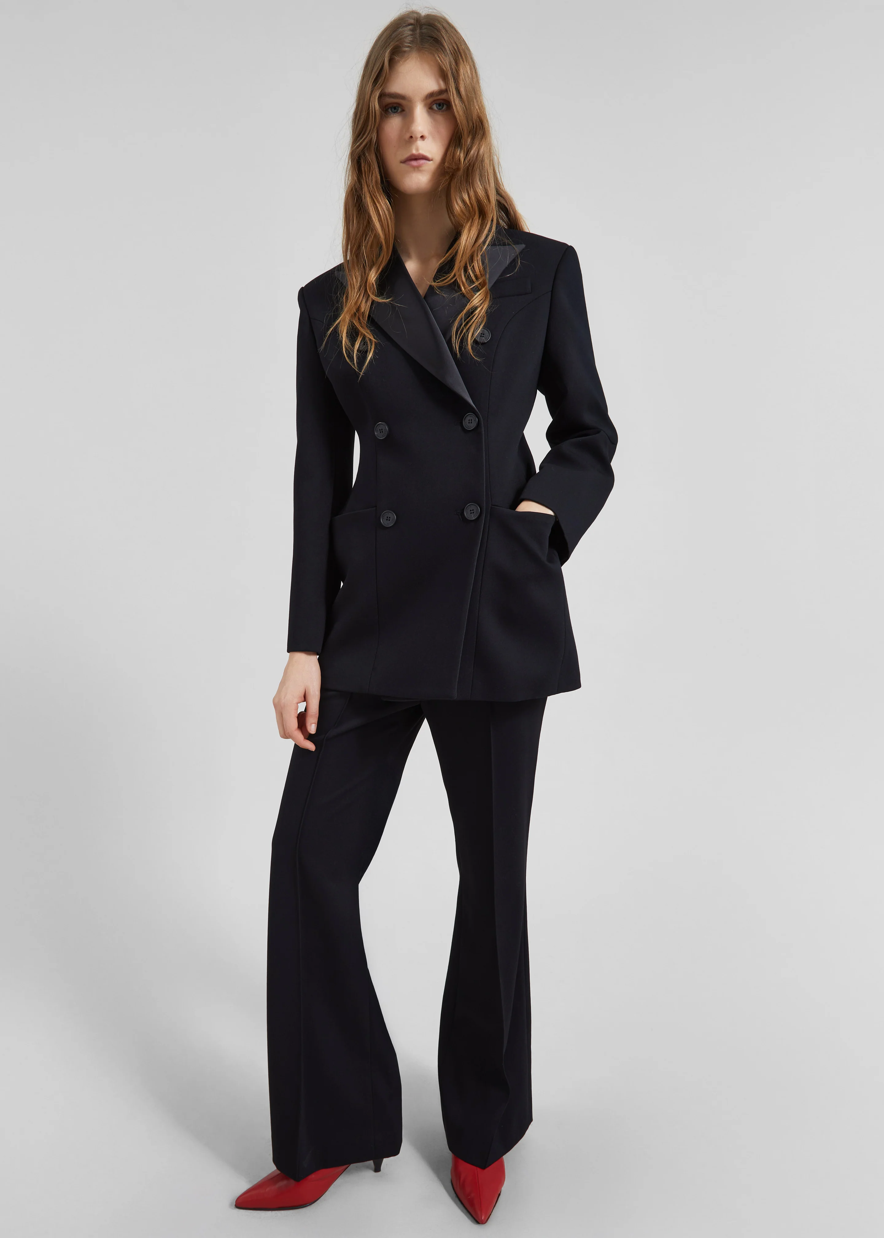 Dorotea Hourglass Smoking Blazer - Black - Image 2