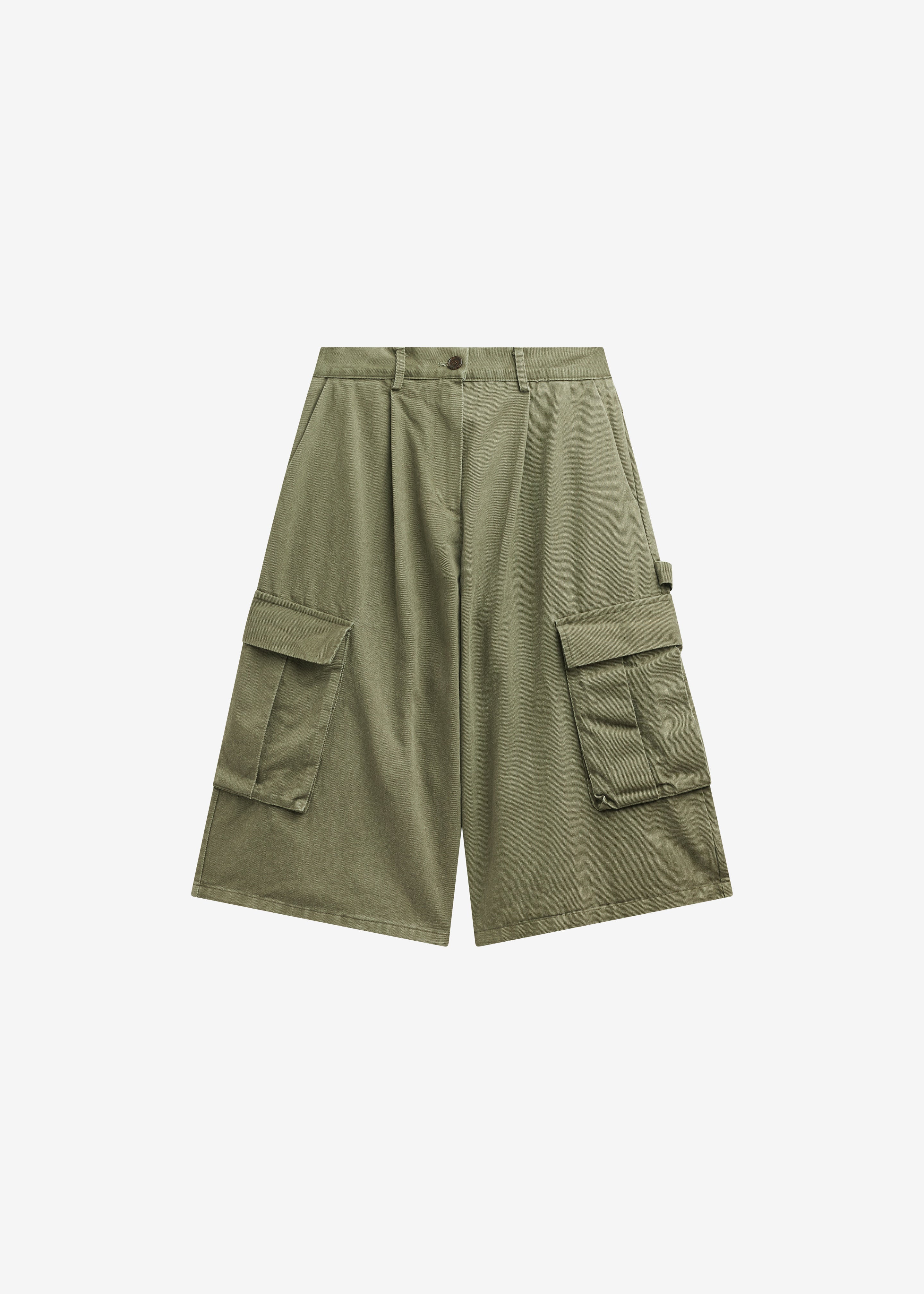 Dorva Cargo Bermuda Shorts - Pale Olive - Image 7