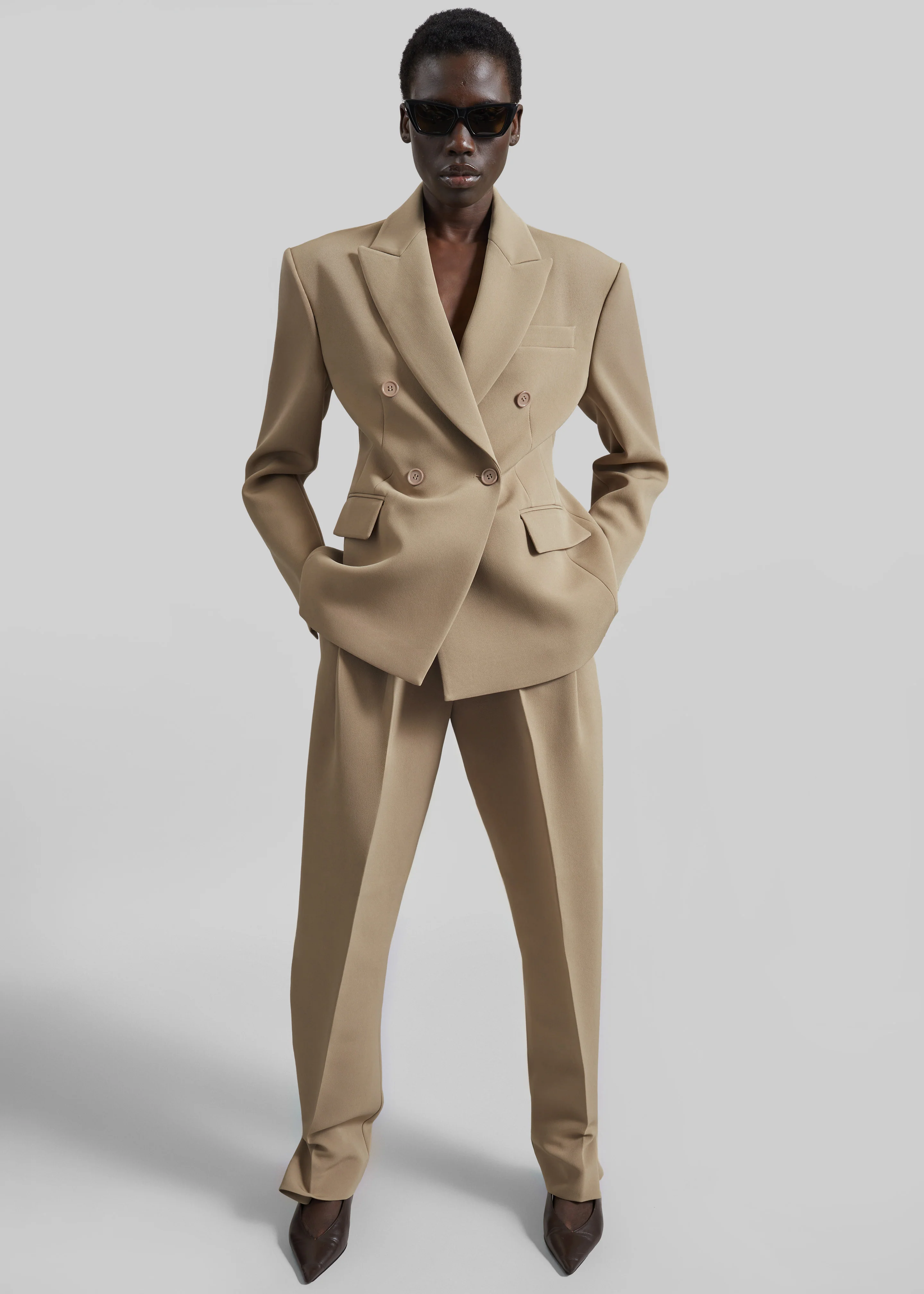 Doyer Cinched Blazer - Beige - Image 2